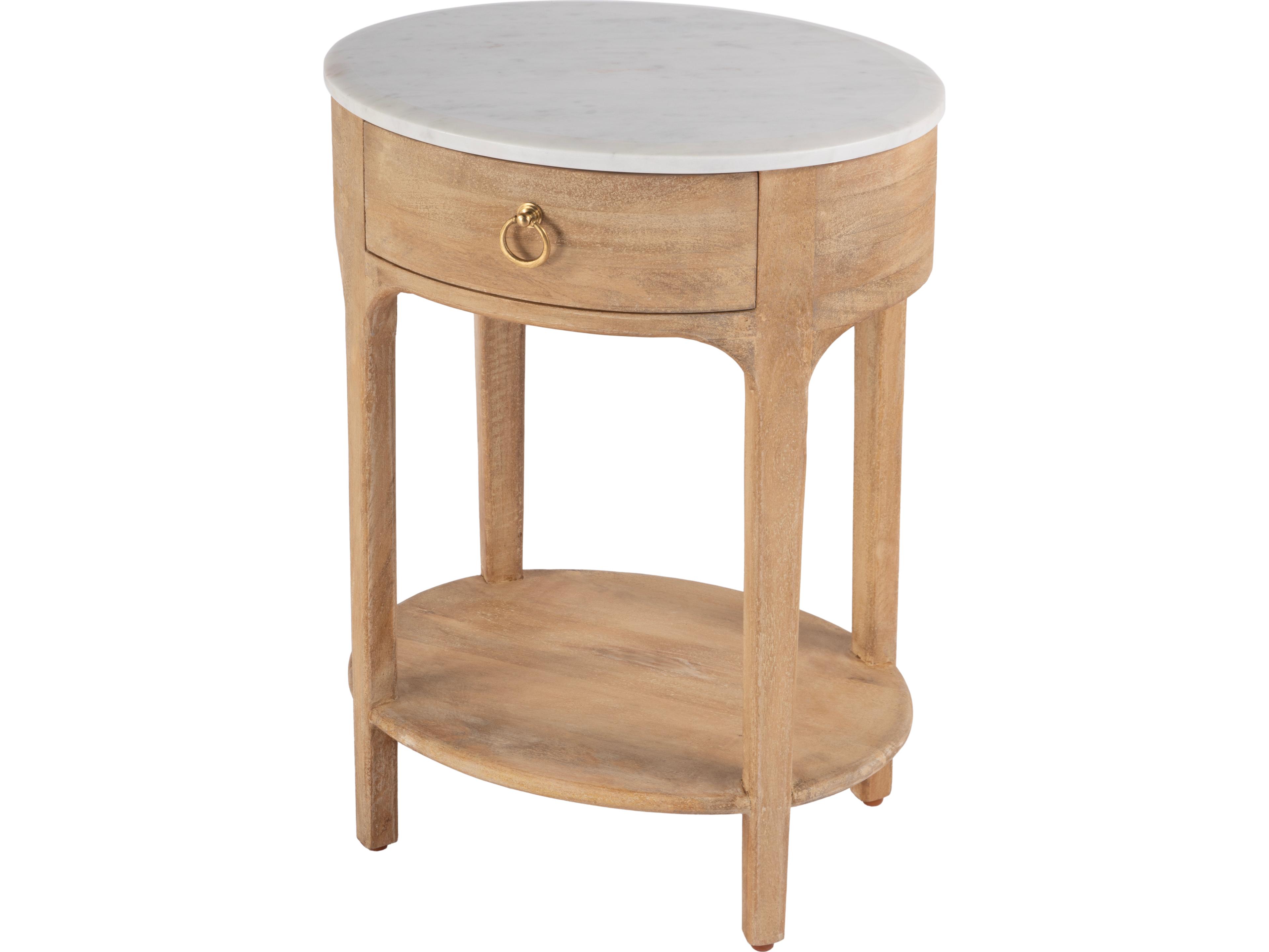 Ellen 1-Drawer Mango Wood Nightstand