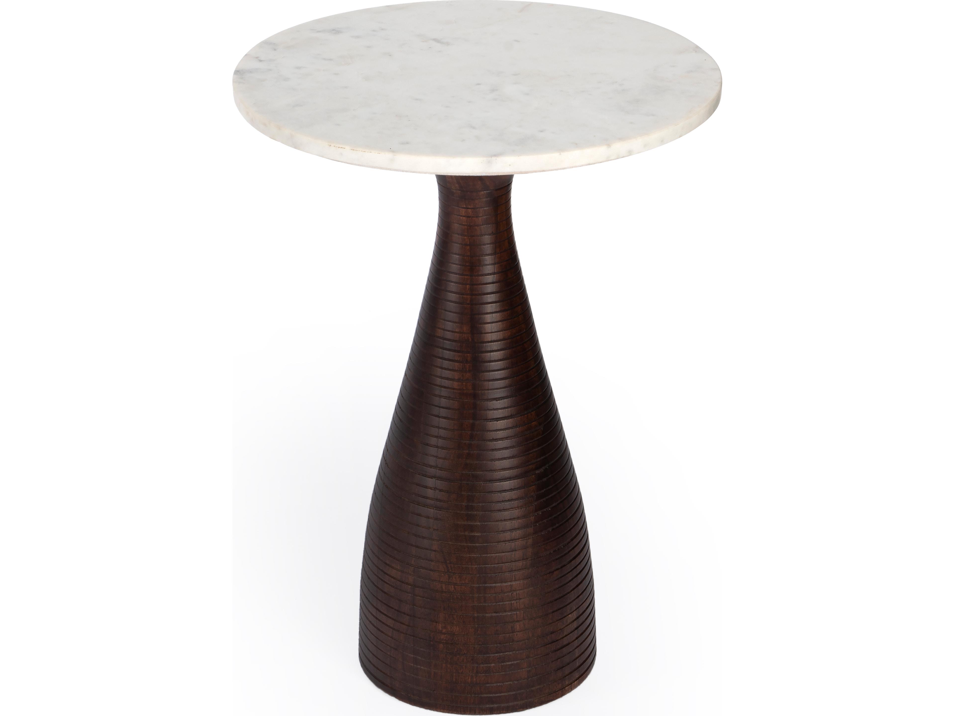 Butler Julia Round Marble Brown End Table