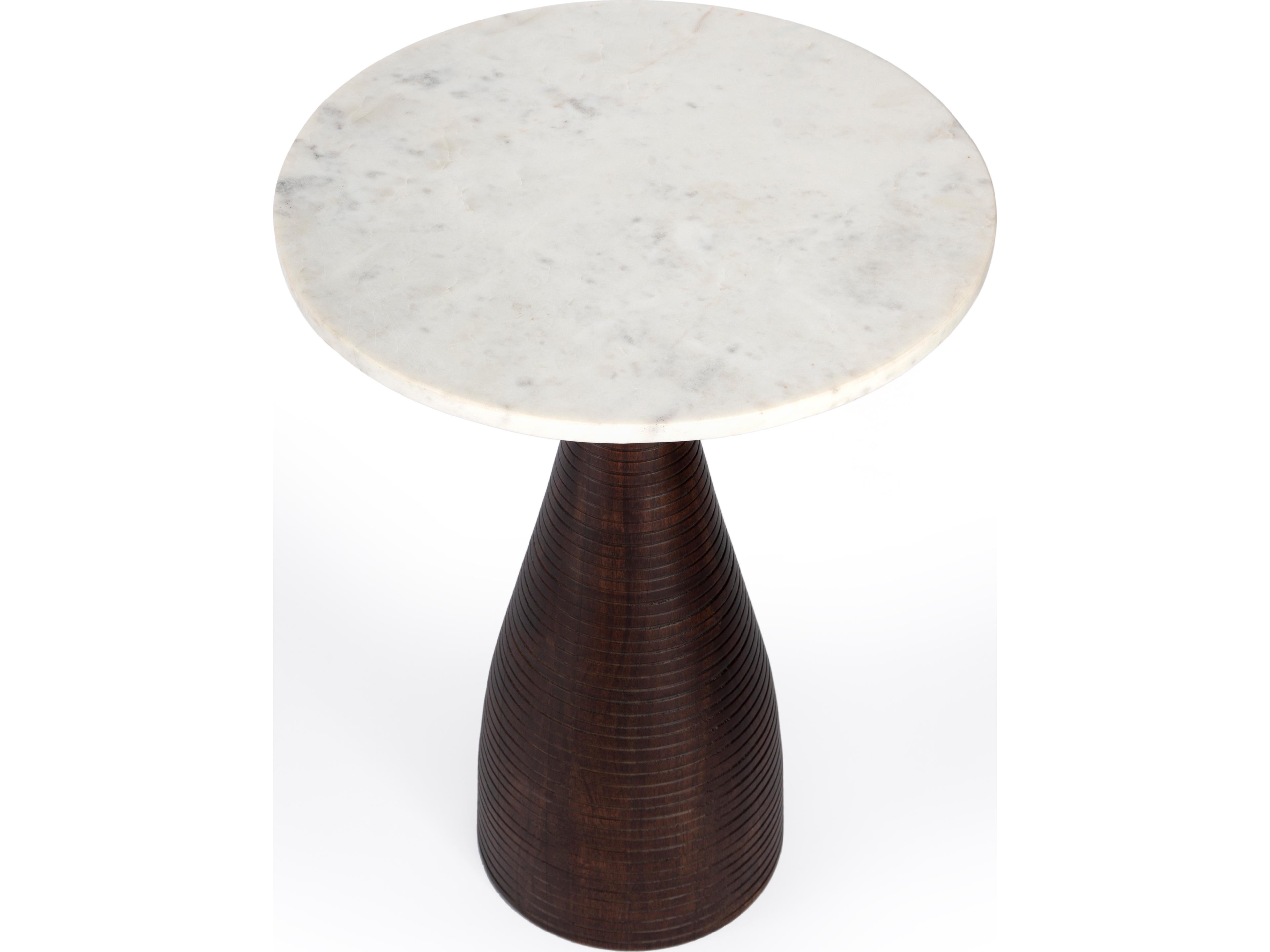 Butler Julia Round Marble Brown End Table