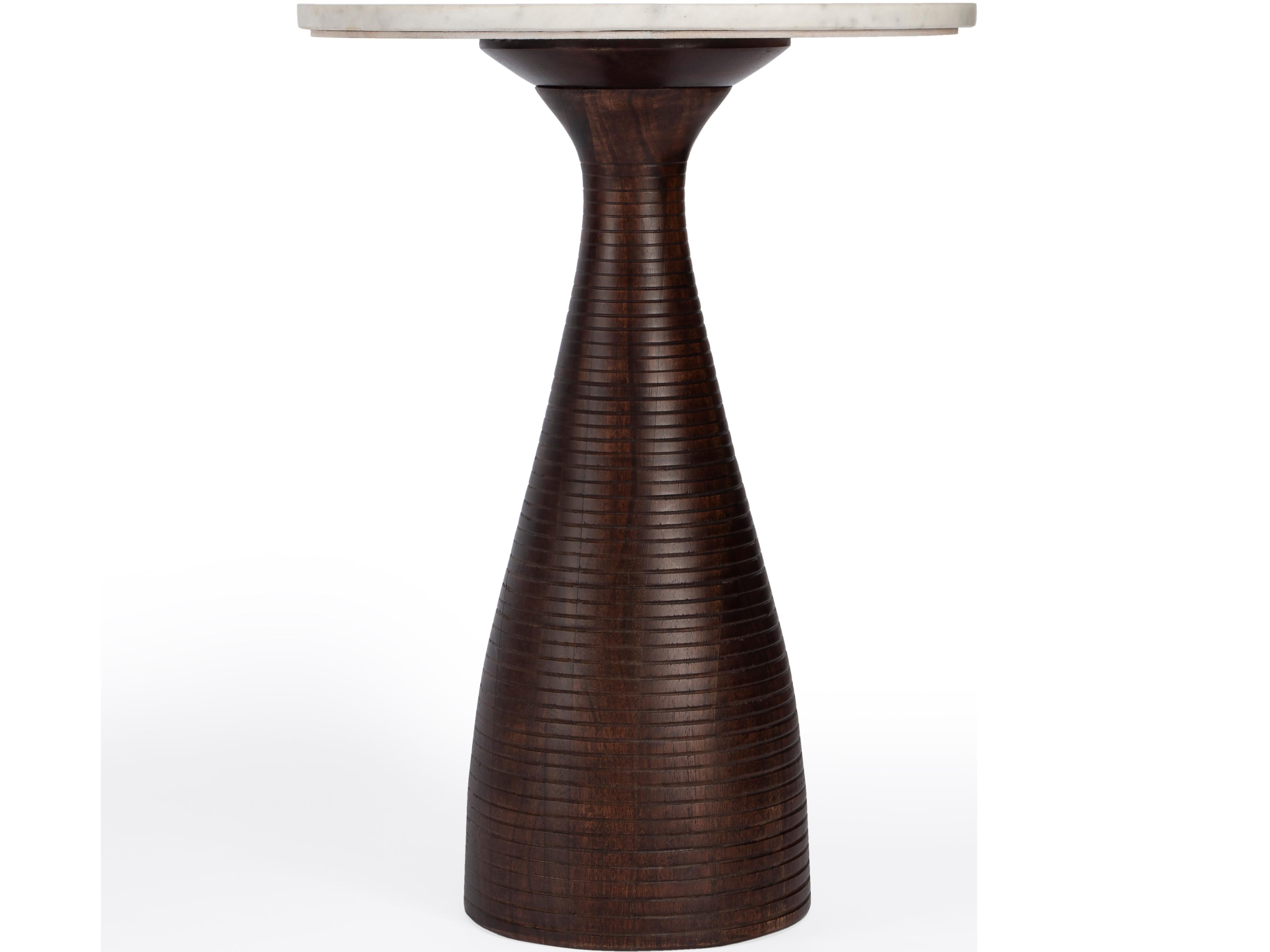 Butler Julia Round Marble Brown End Table