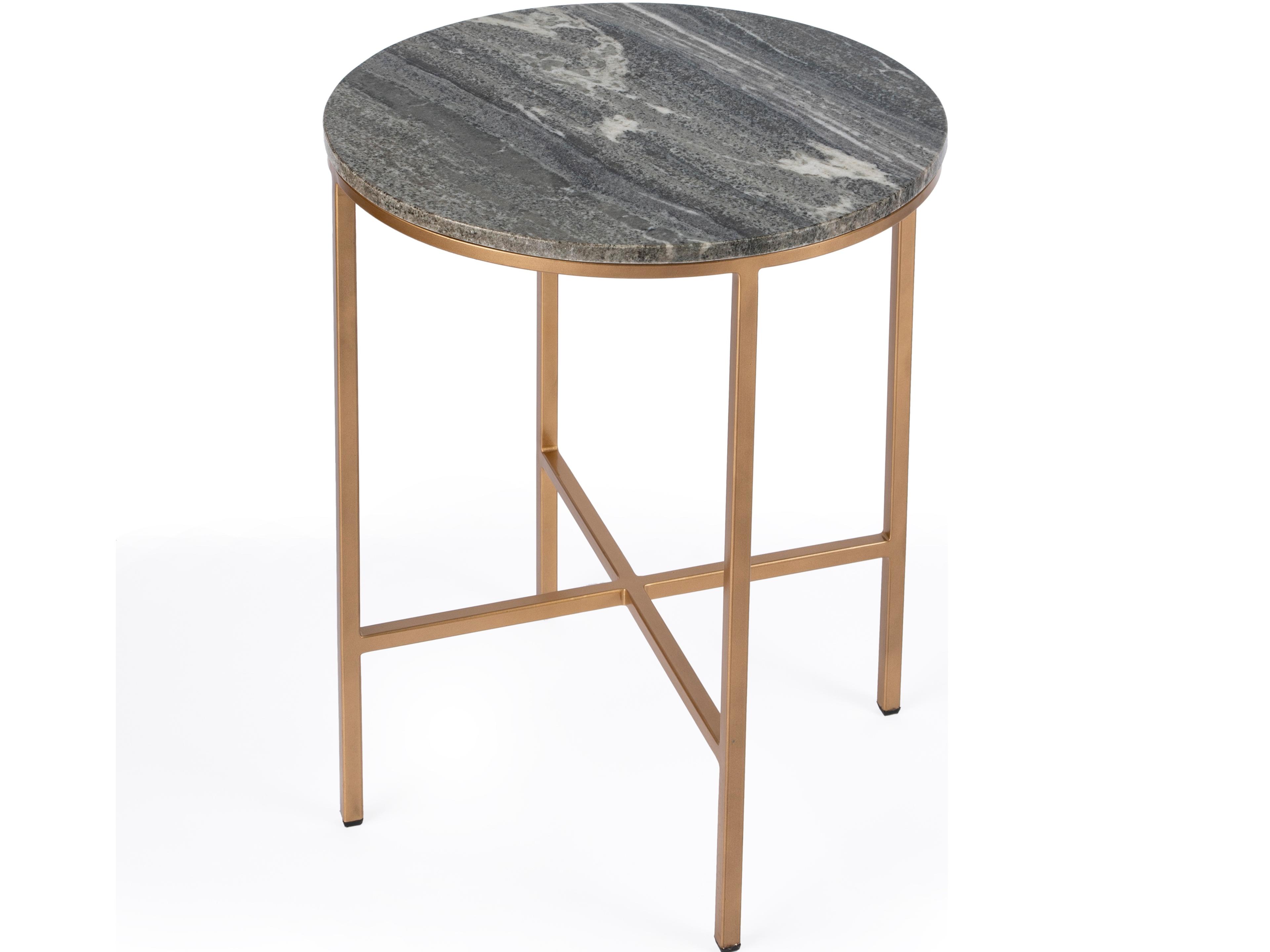 Caty Round Marble Metalworks End Table