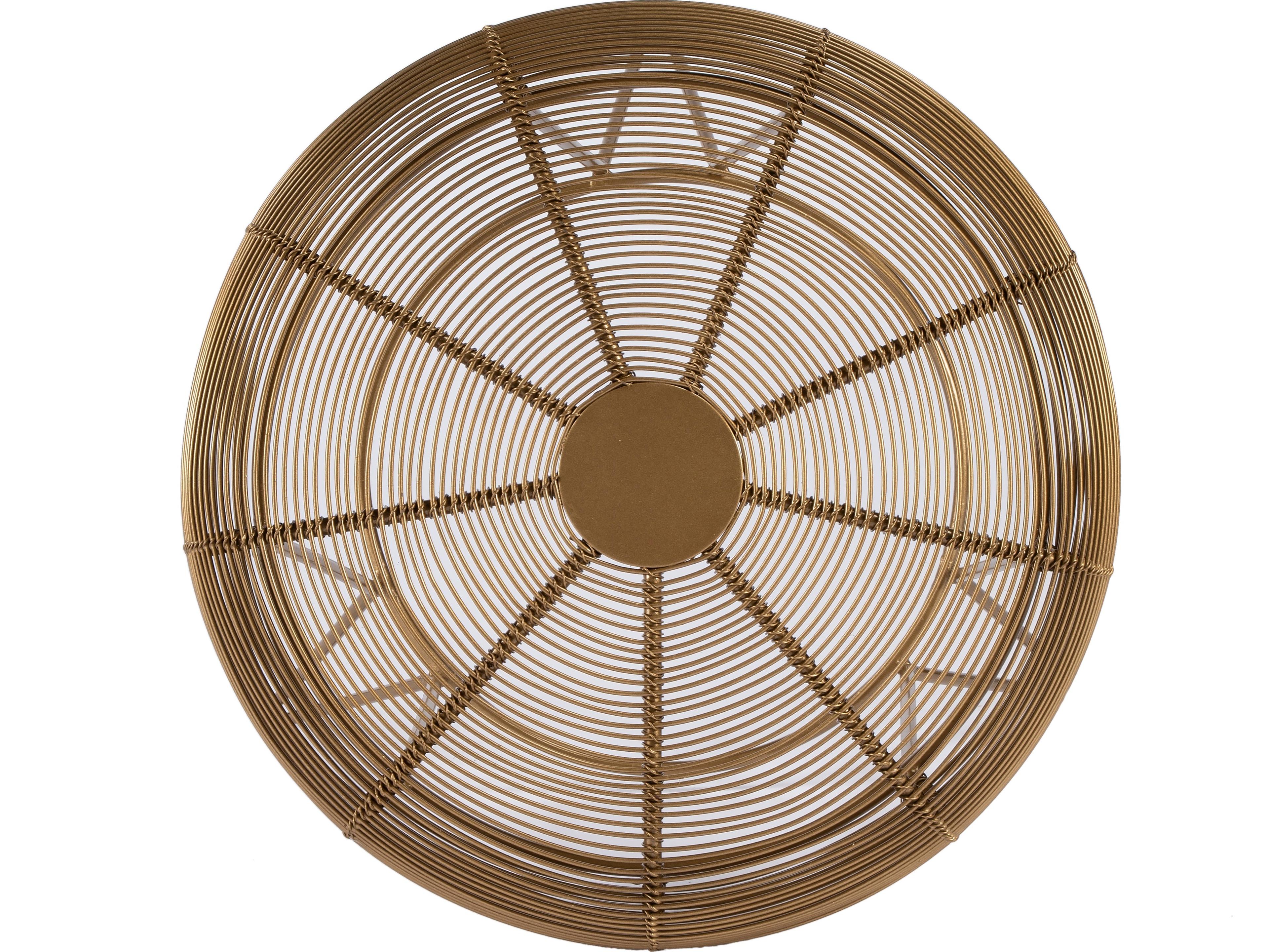 Butler Allen Round Metal Antique Gold End Table