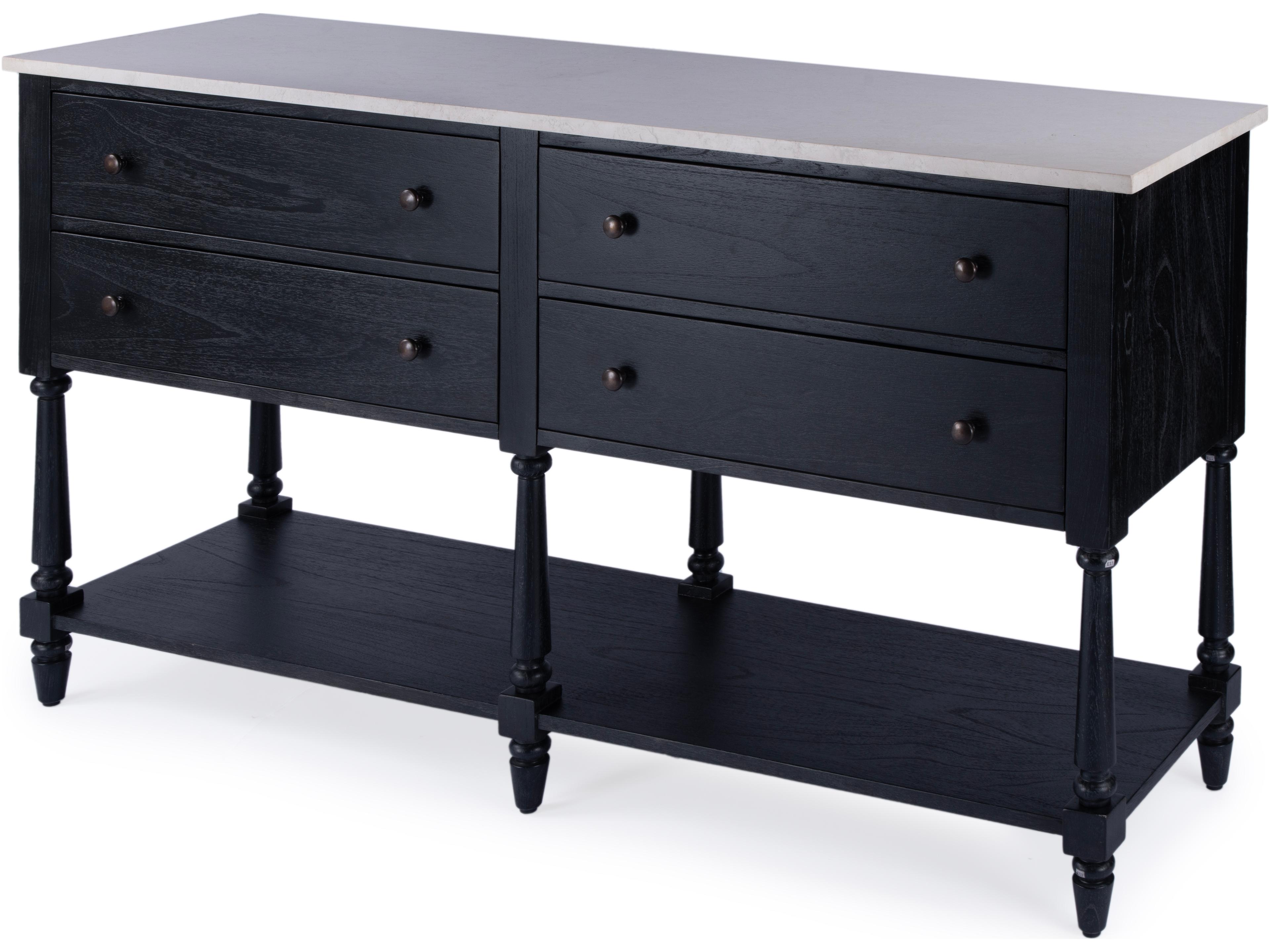 Danielle 65" Mahogany Wood Washed Black Sideboard
