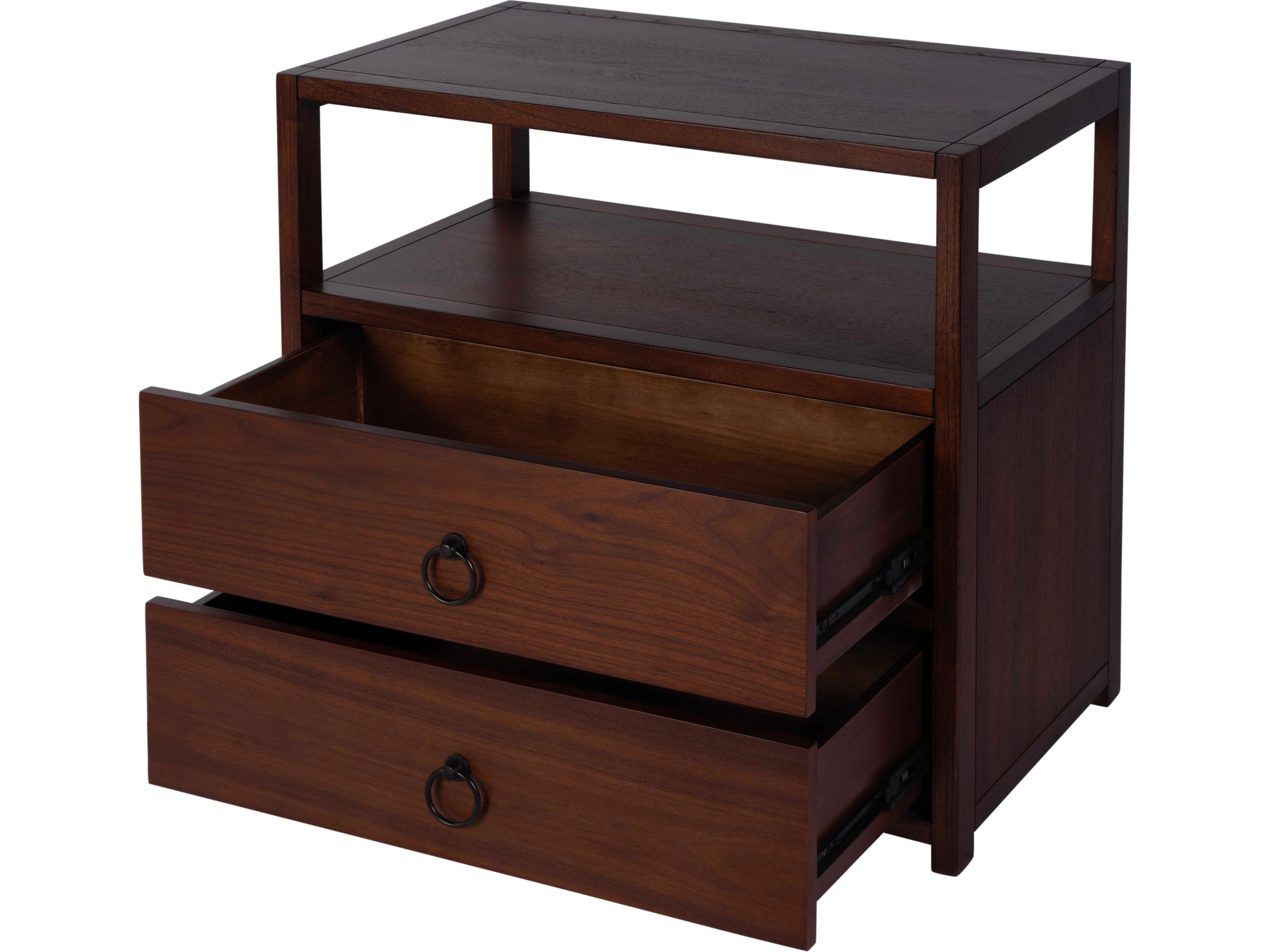 Butler Lark 2-Drawers Acacia Wood Nightstand
