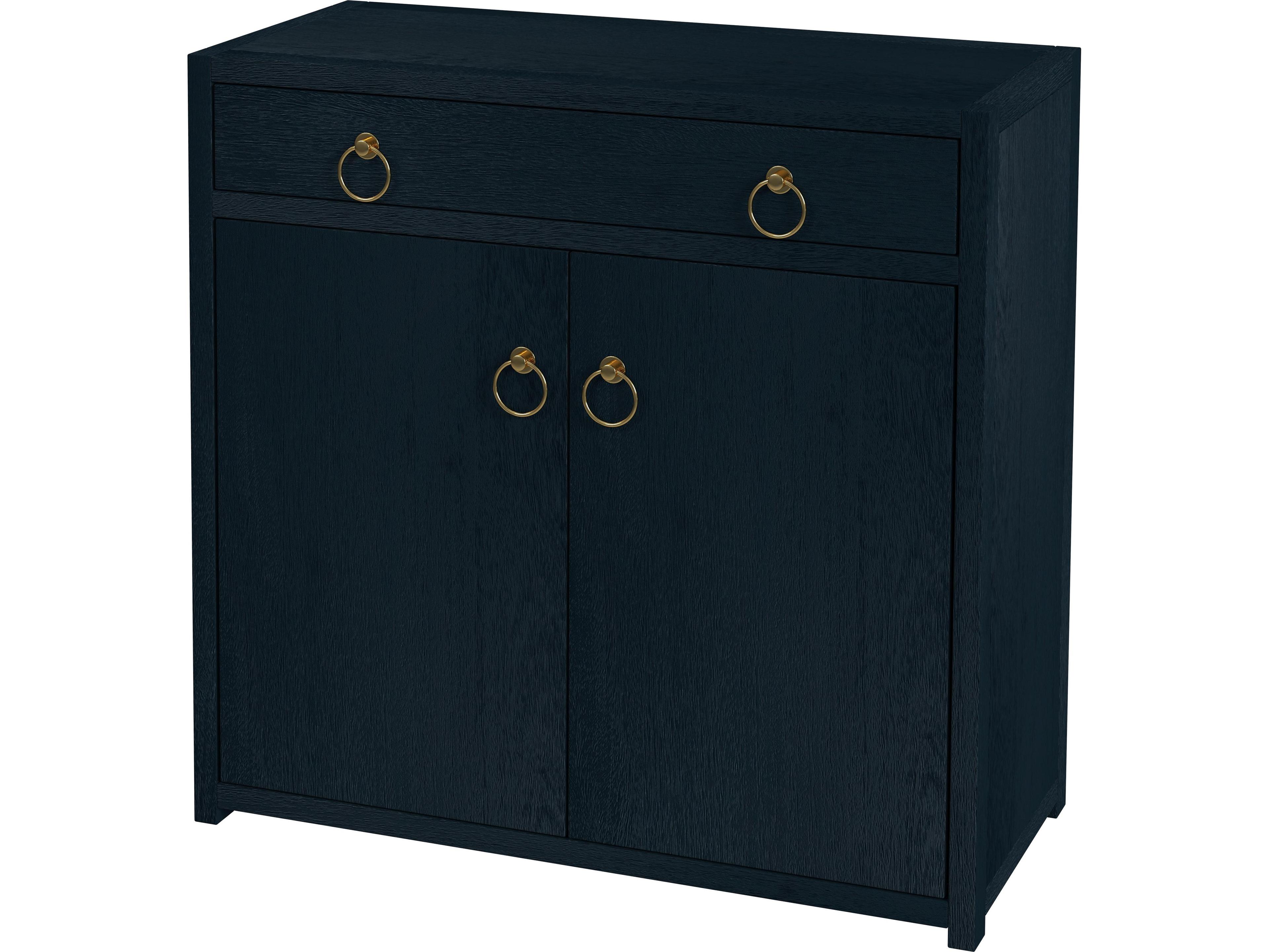 Lark Navy Blue Acacia Wood Accent Cabinet