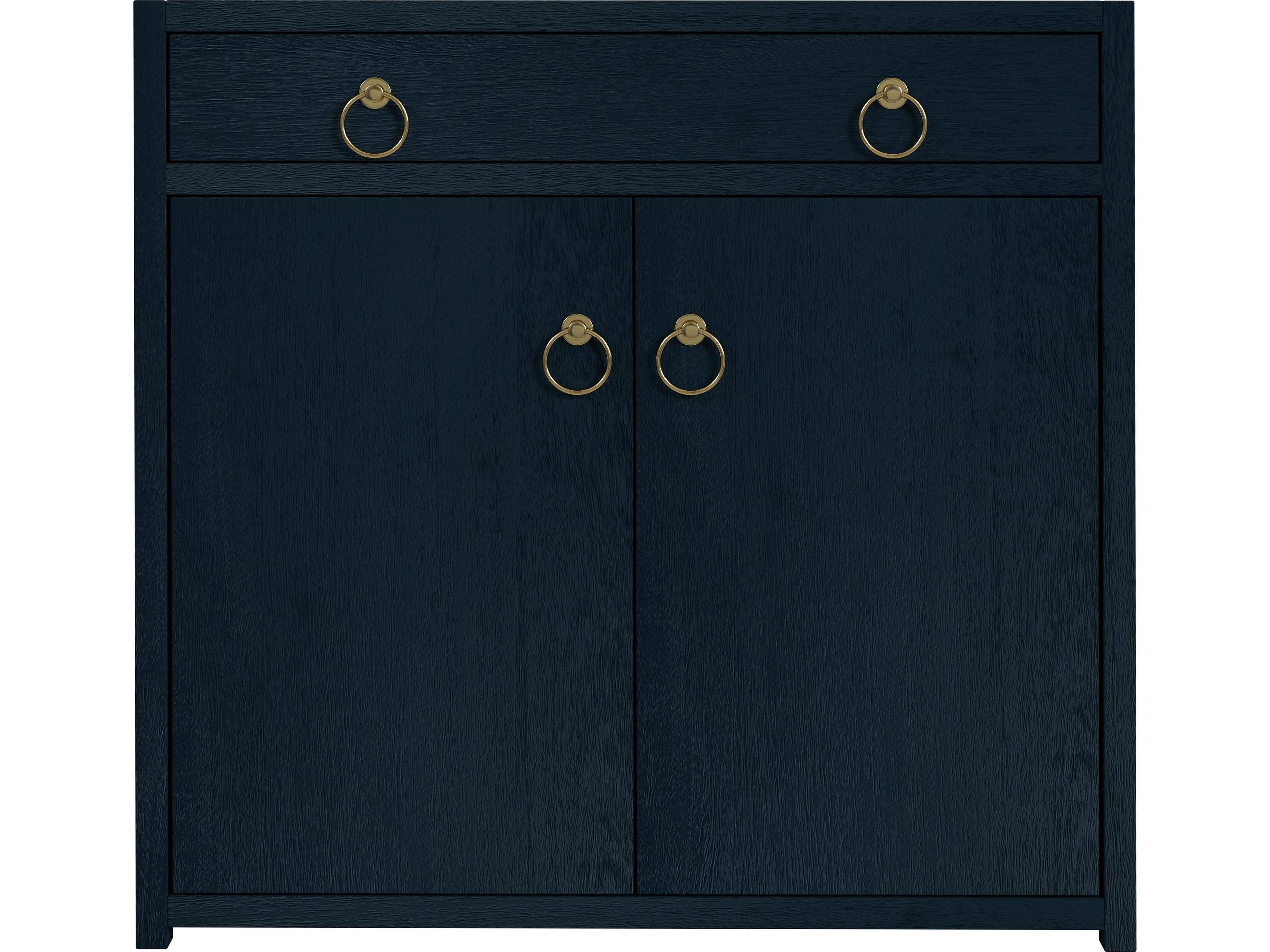 Butler Lark Navy Blue Acacia Wood Accent Cabinet