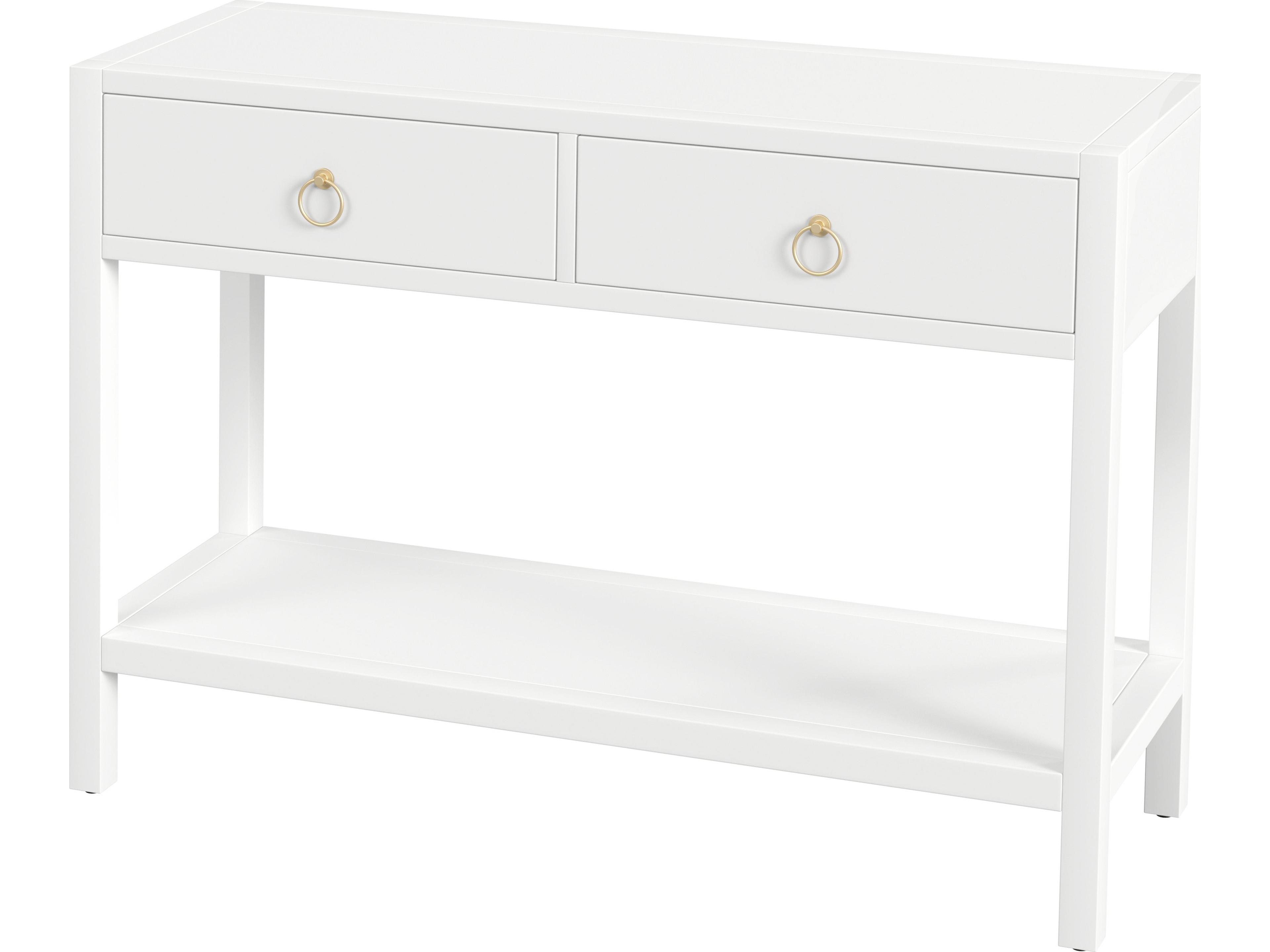 Lark Rectangular Wood White Console Table