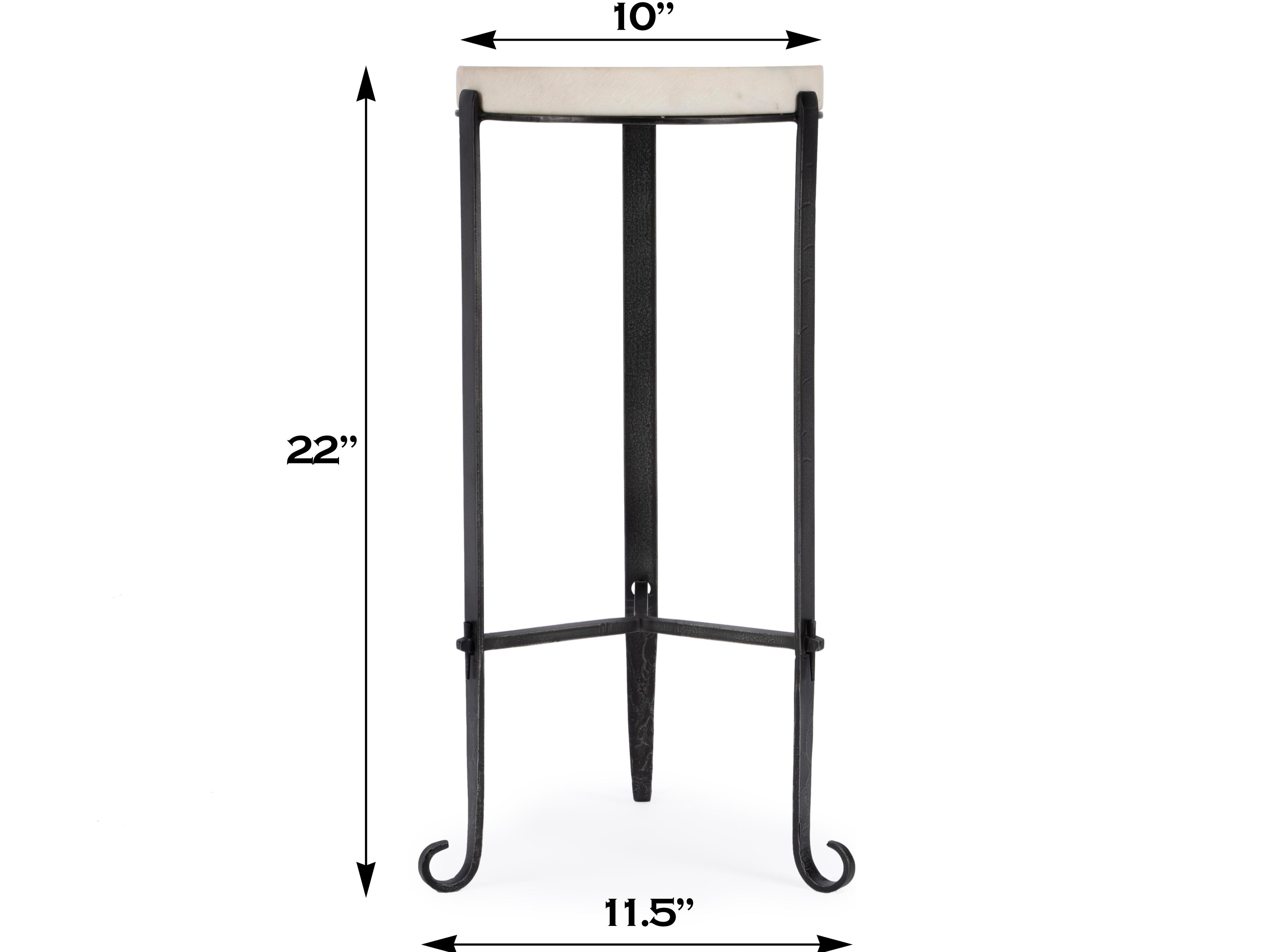 Butler Freya Round Marble & Metal End Table