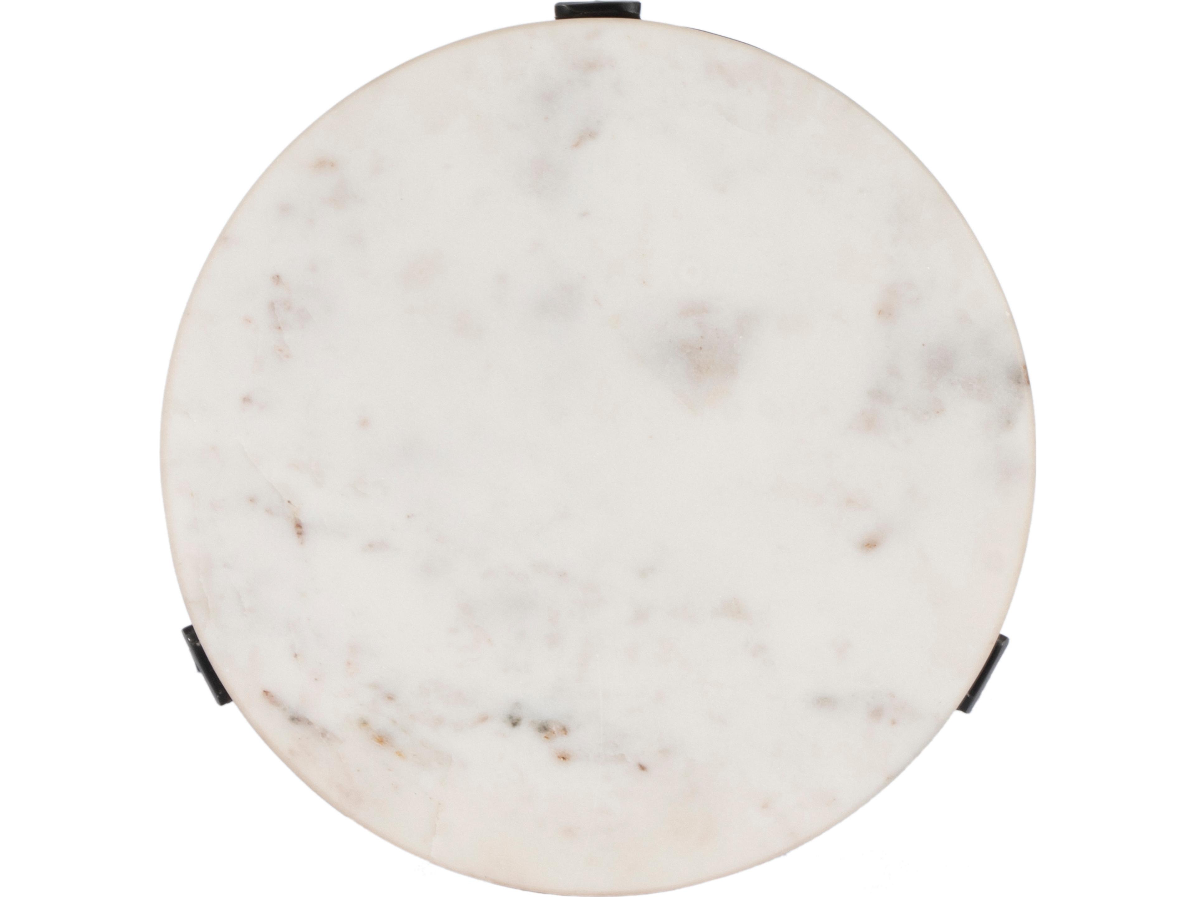 Butler Freya Round Marble & Metal End Table