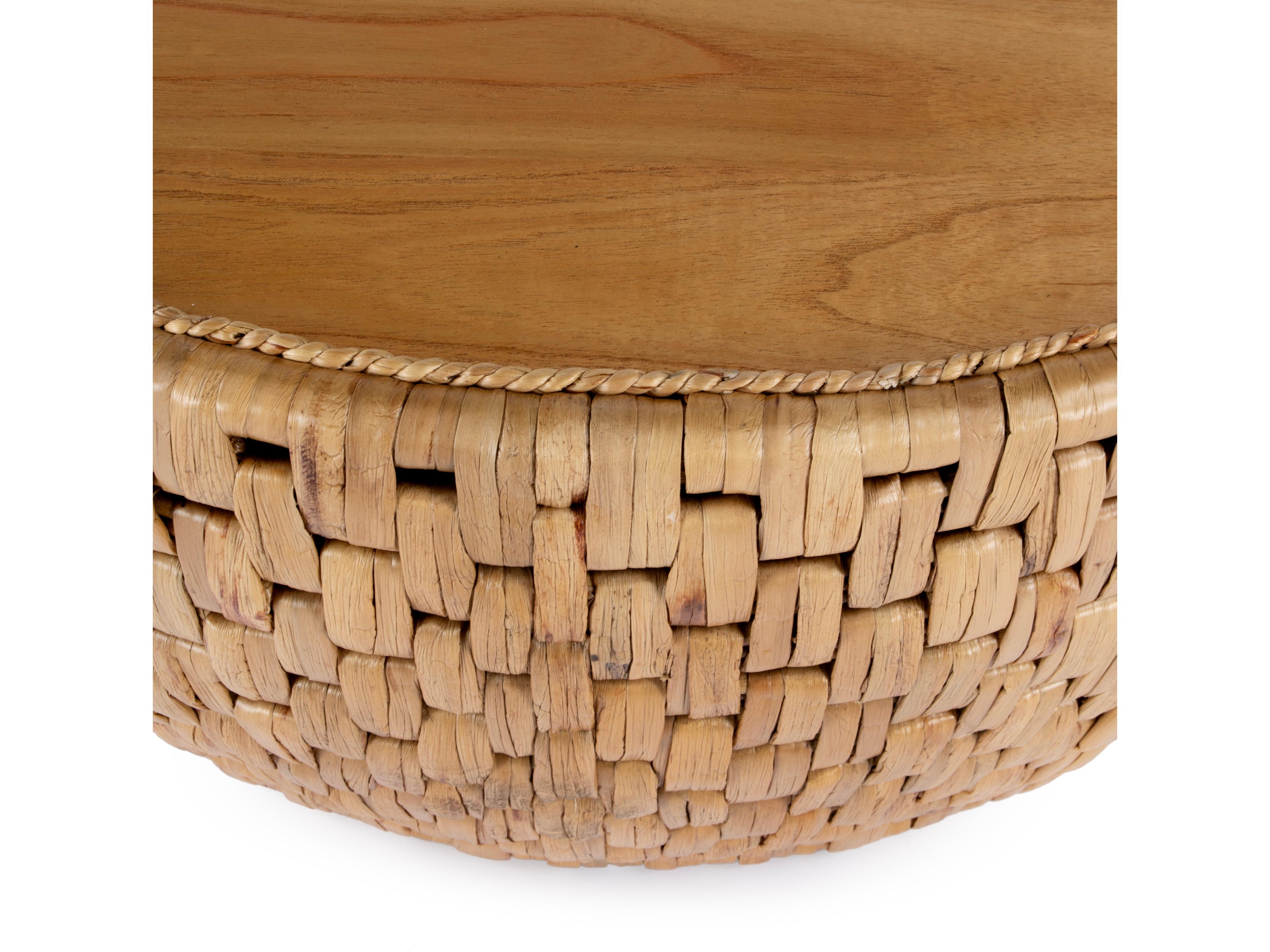 Butler Captiva Round Wood Natural Rattan Coffee Table