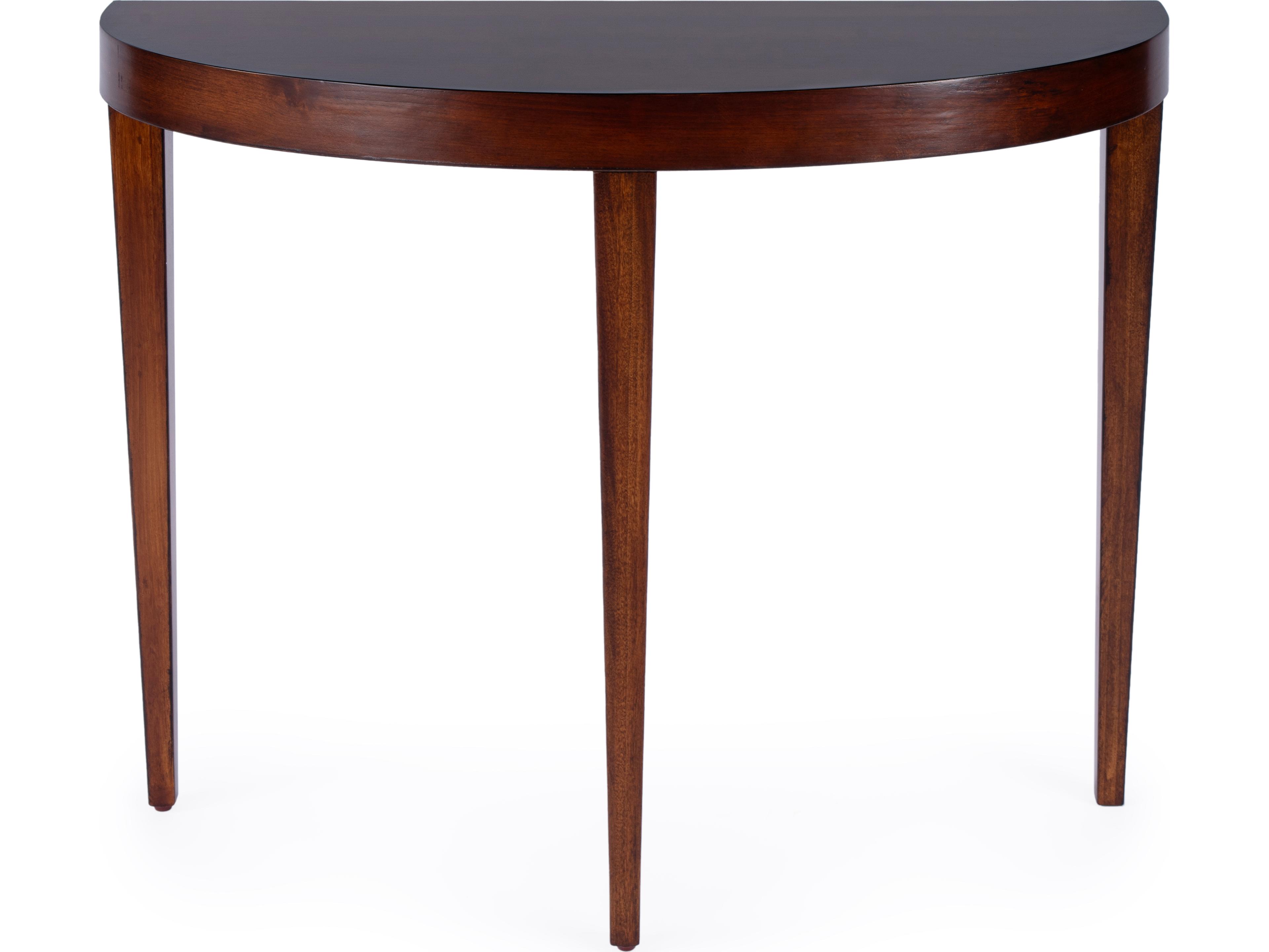 Ingrid Demilune Wood Antique Cherry Console Table