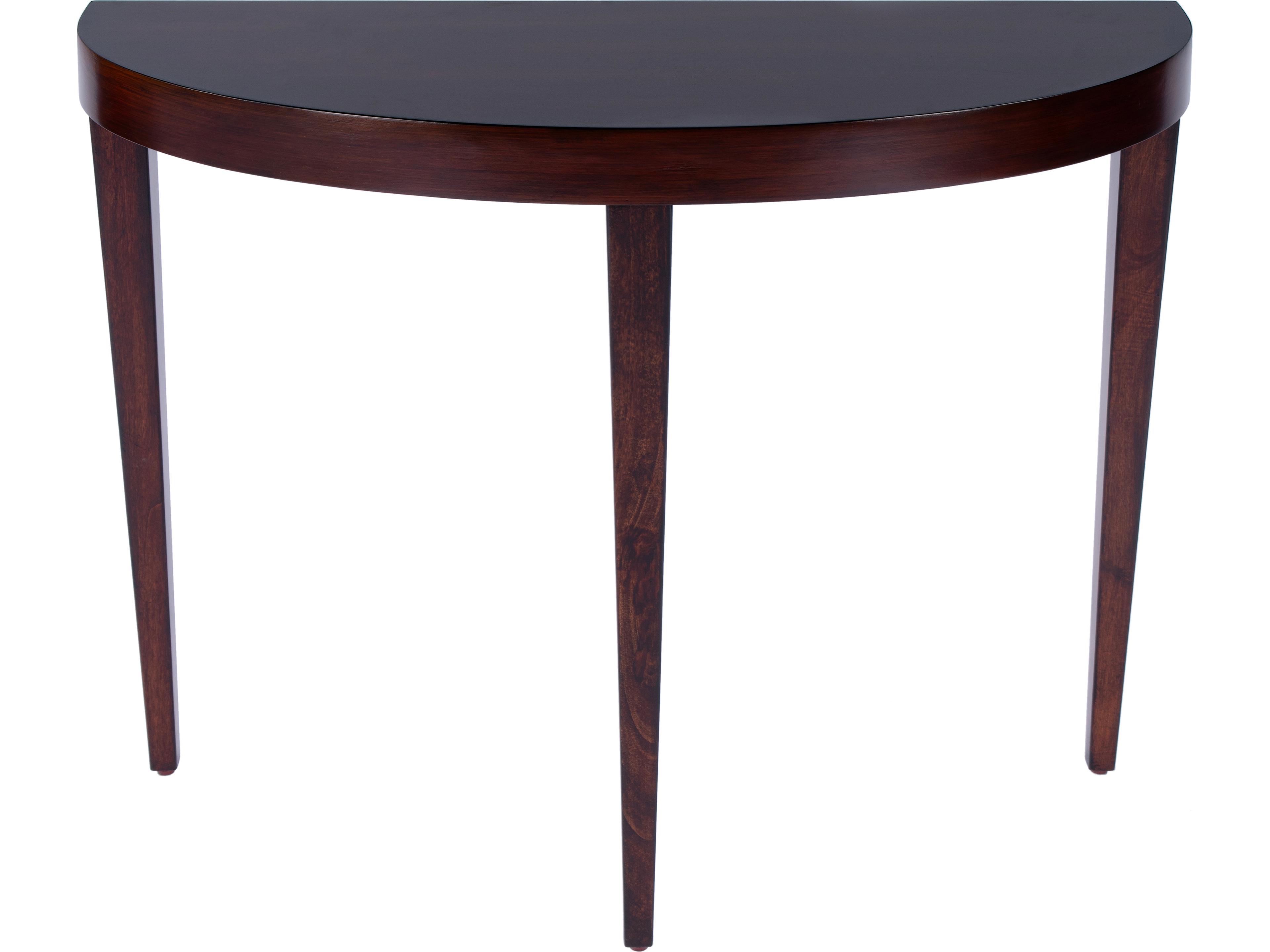 Ingrid Demilune Wood Traditional Burl Console Table