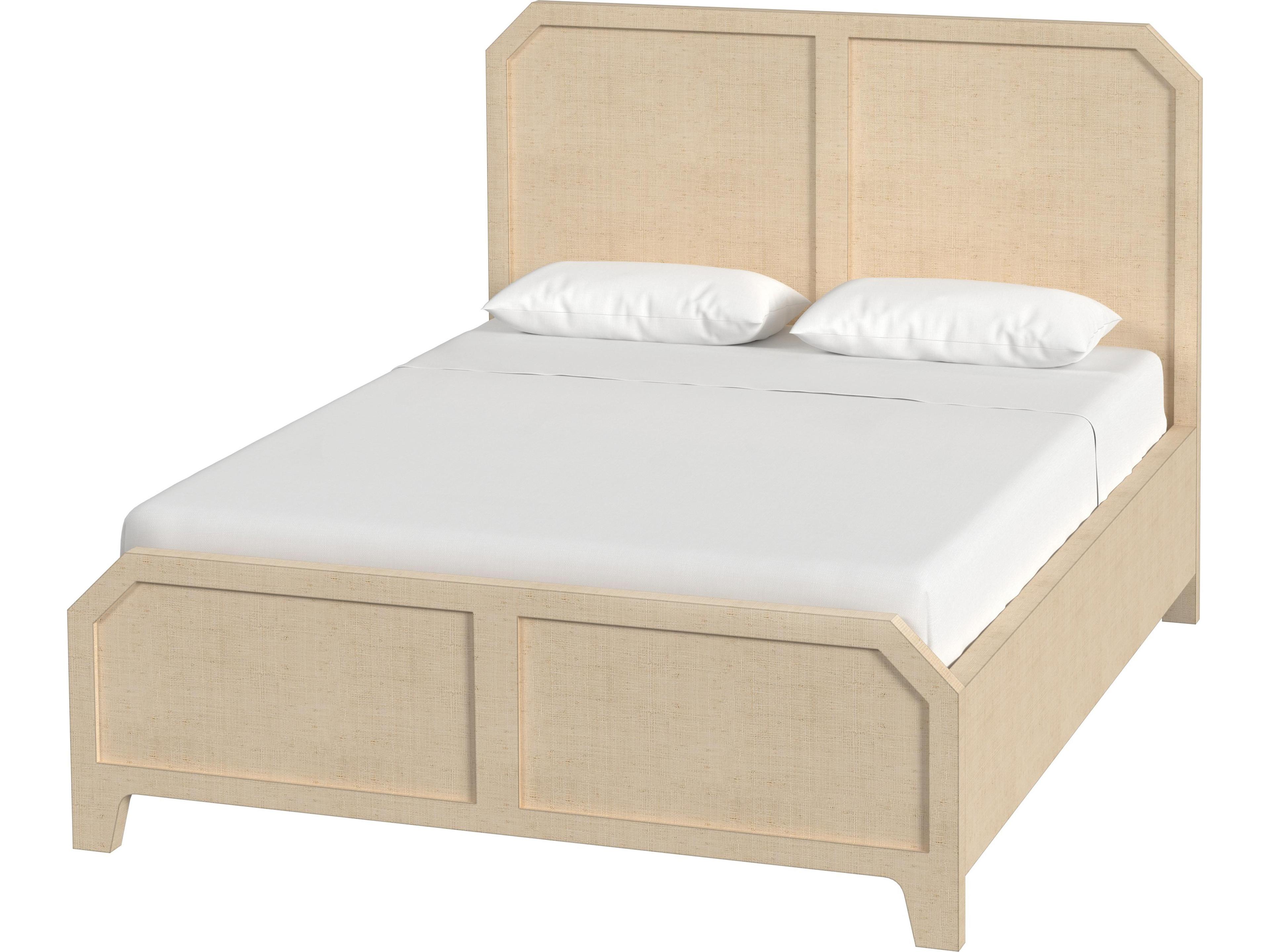 Bar Harbor Natural Raffia Wood Queen Panel Bed