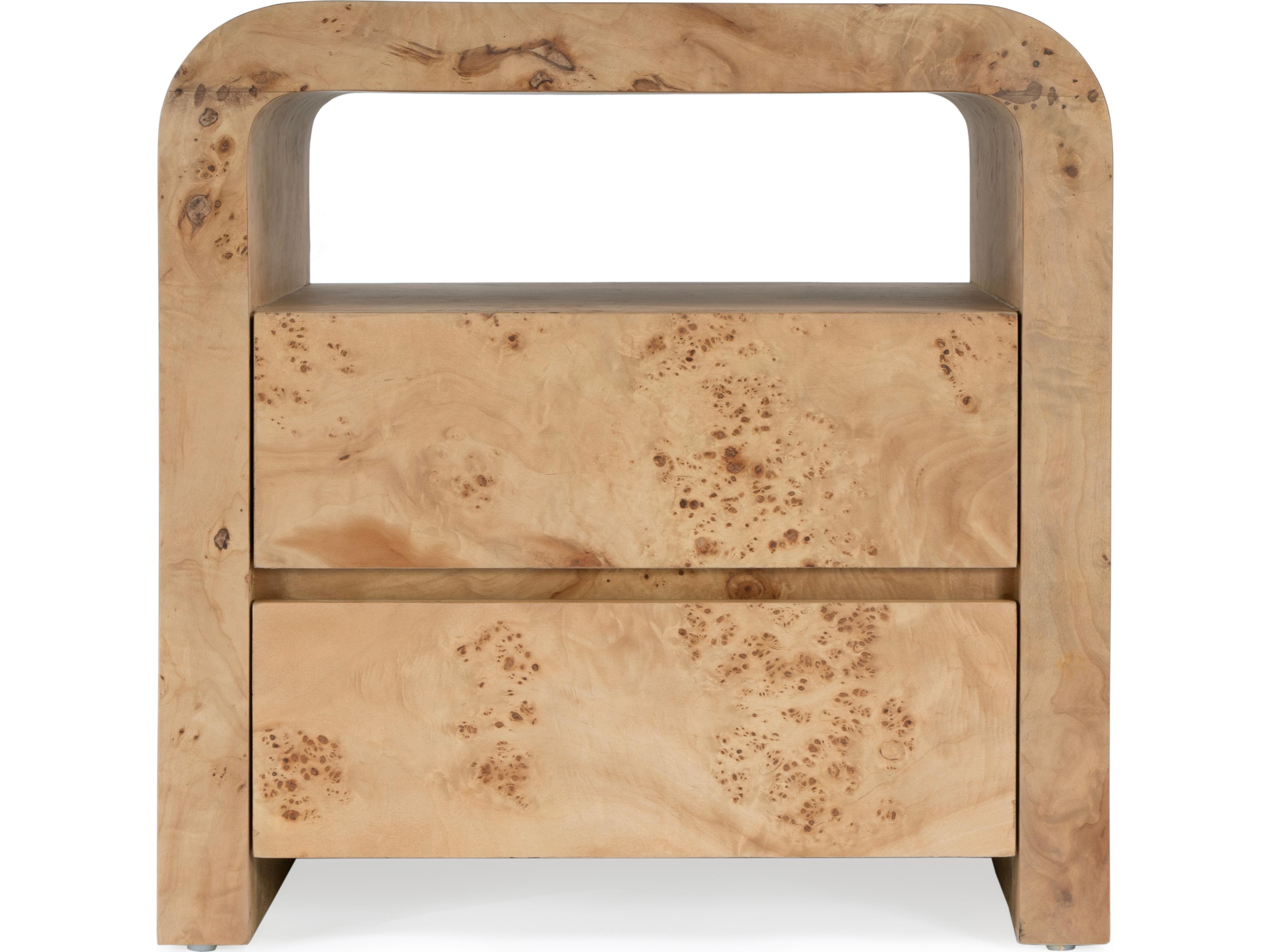 Butler Cora 2-Drawers Brown Rubberwood Nightstand