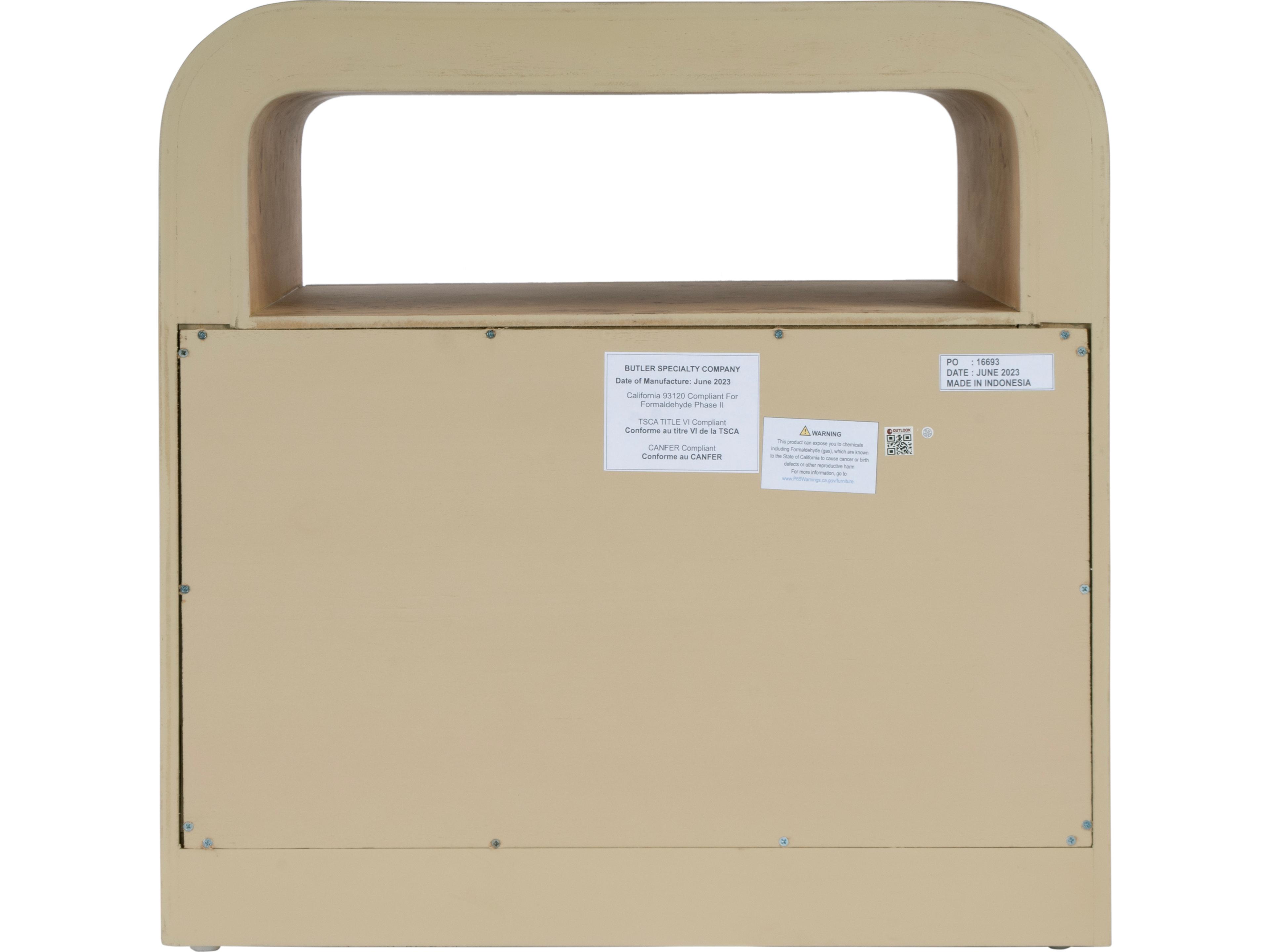 Butler Cora 2-Drawers Brown Rubberwood Nightstand