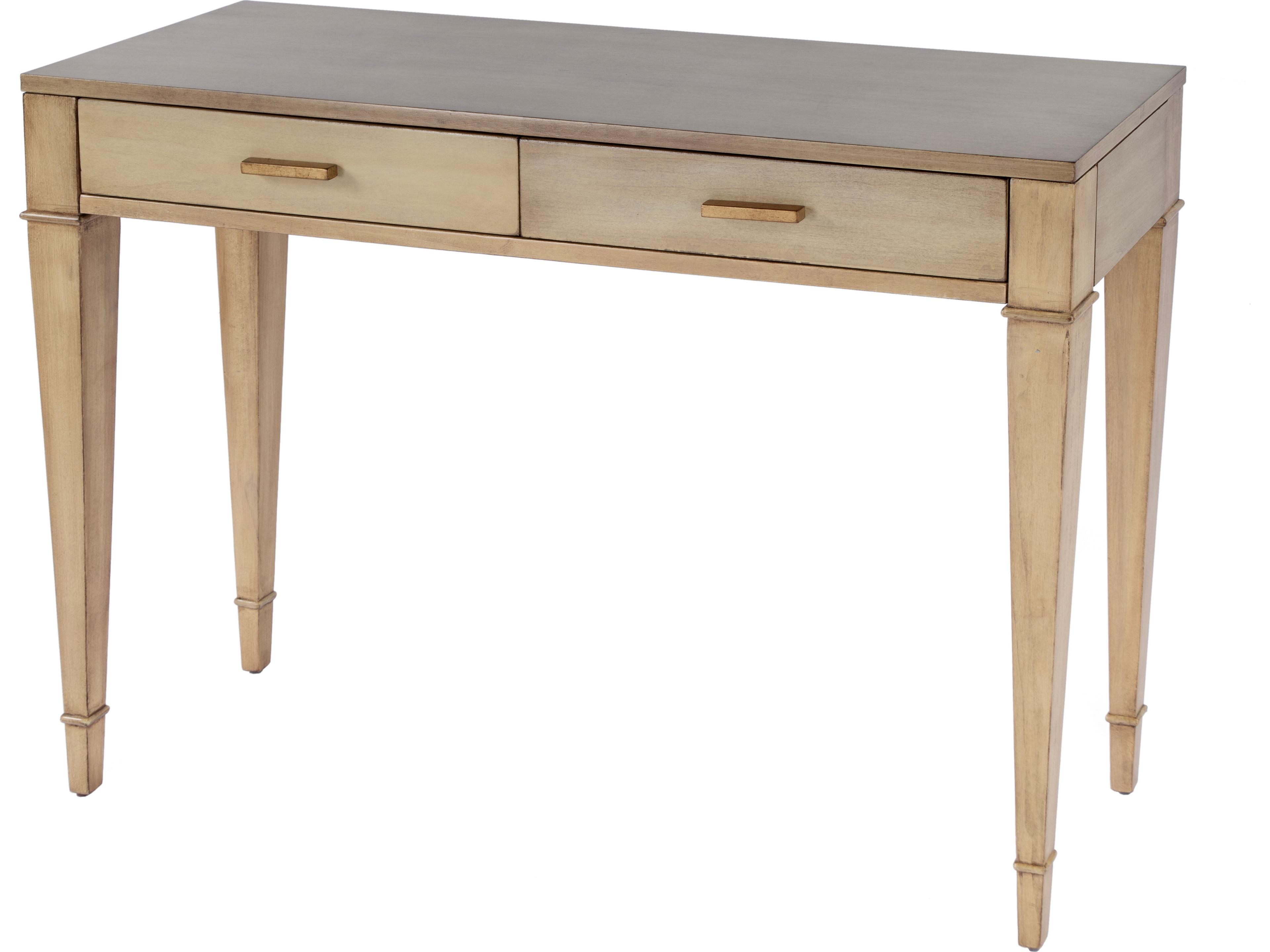 Kai Rectangular Wood Antique Beige Console Table