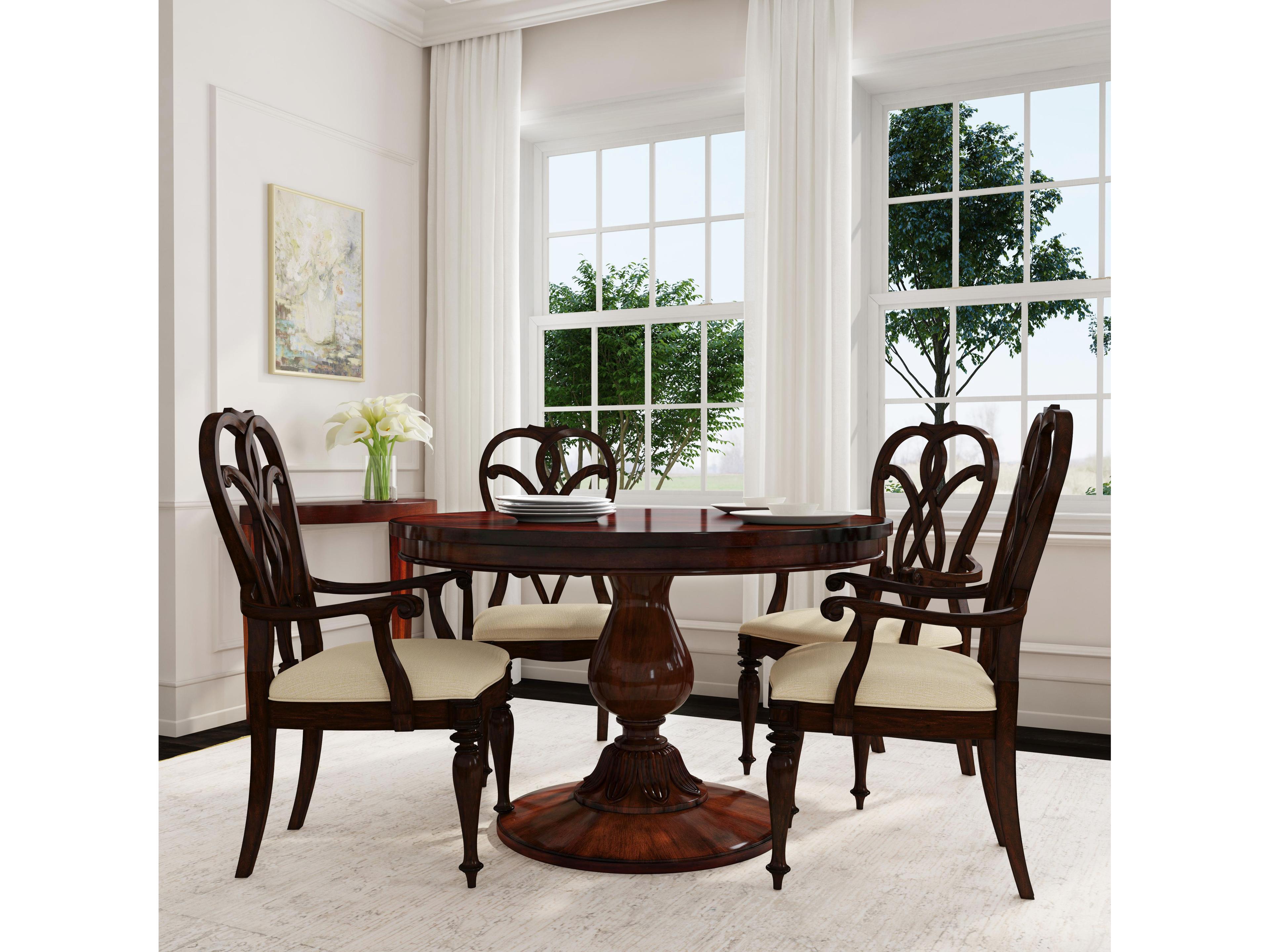Butler Evie Round Wood Antique Cherry Dining Table