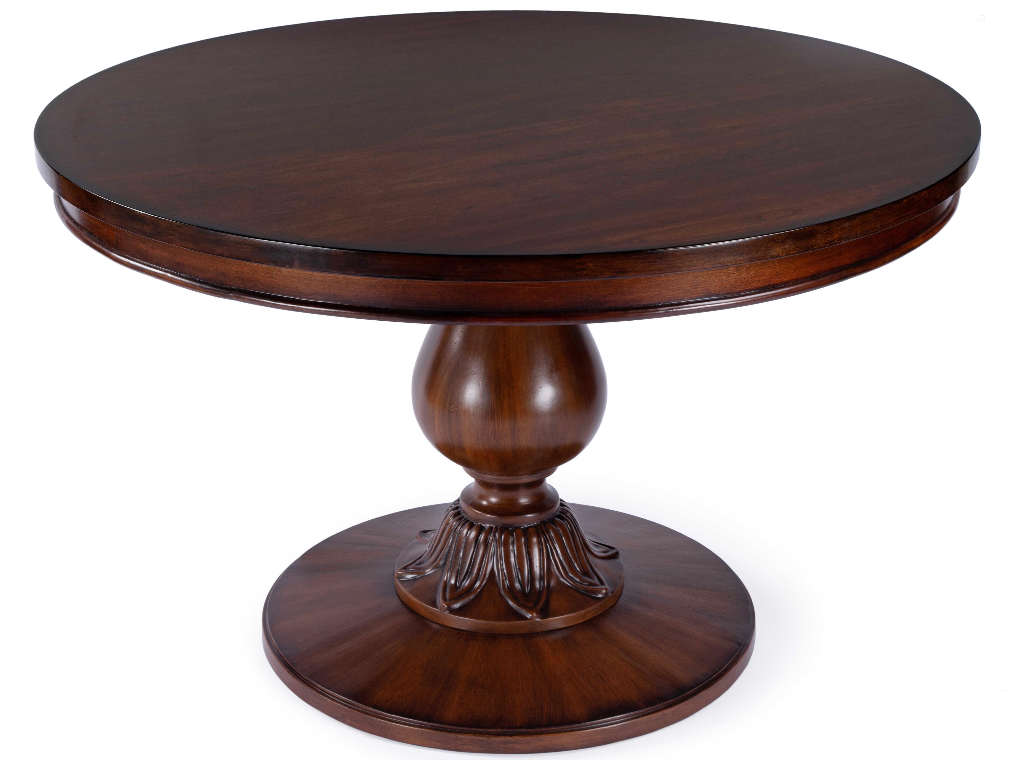 Evie Round Wood Antique Cherry Dining Table