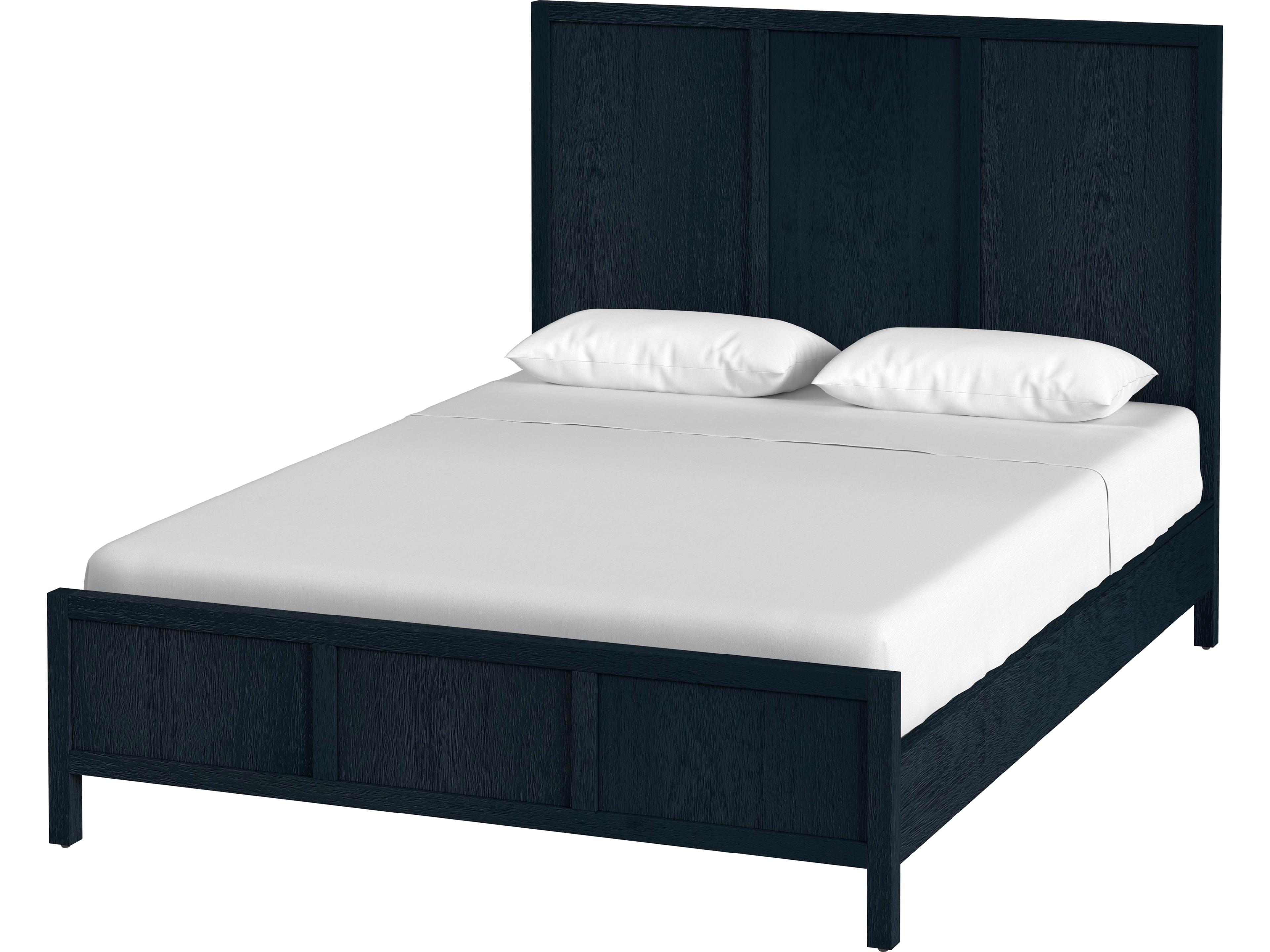 Lark Navy Blue Acacia Wood Queen Panel Bed