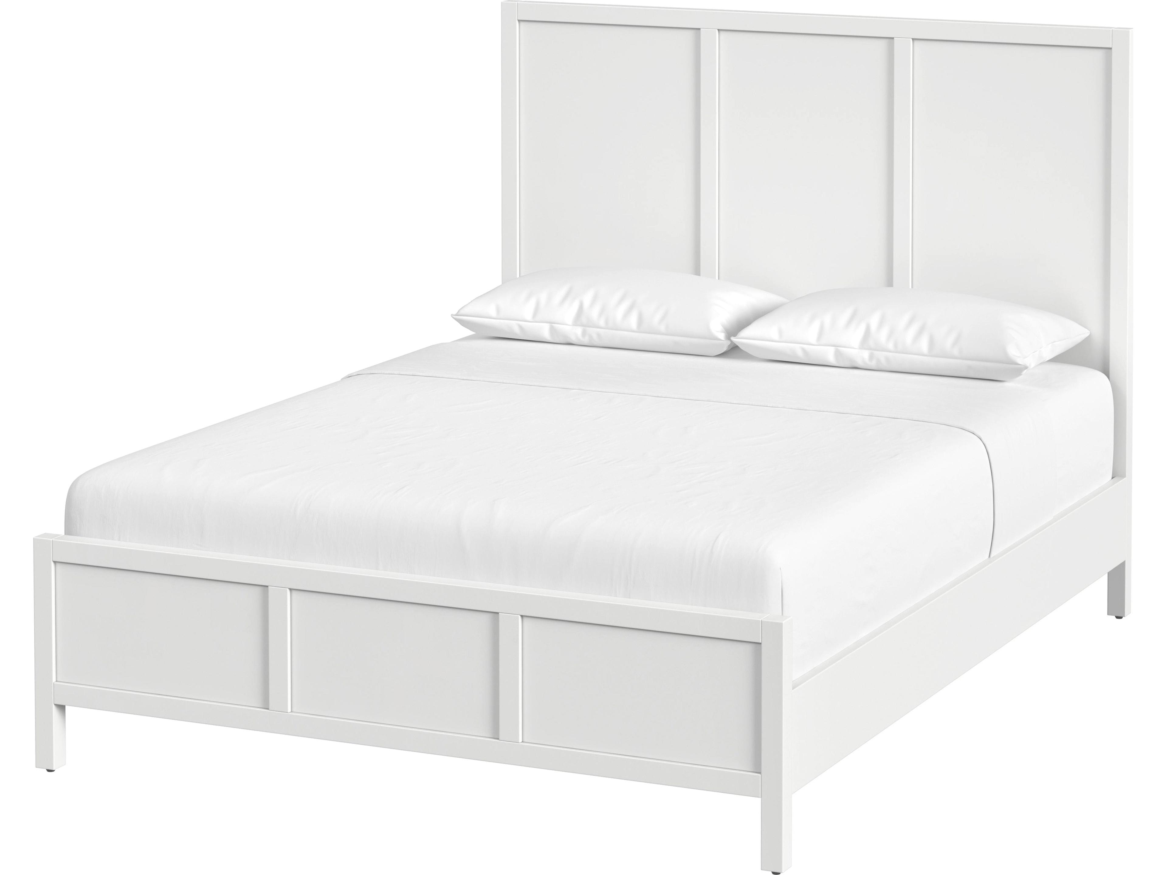 Lark White Acacia Wood Queen Panel Bed