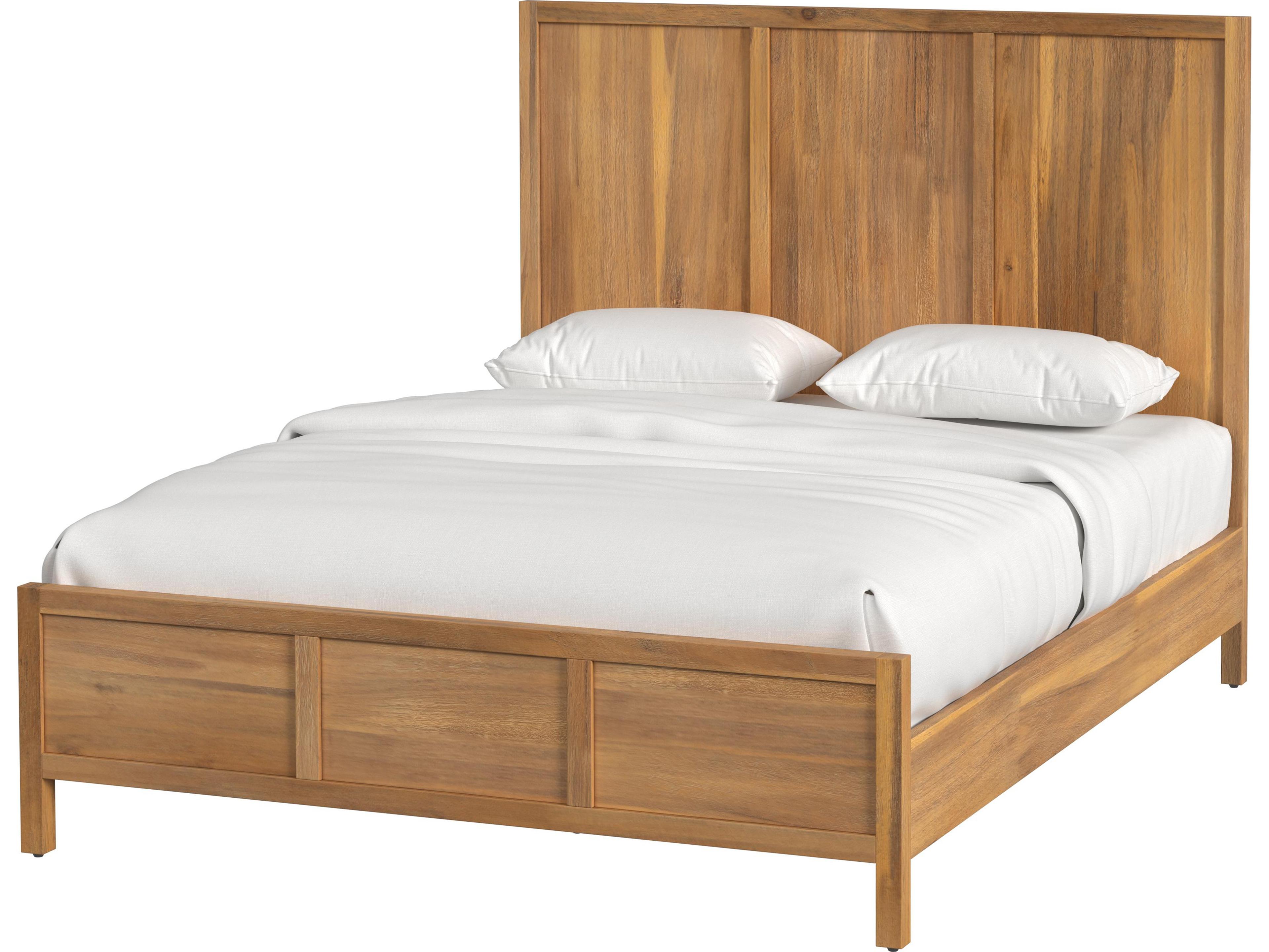 Lark Natural Mango Brown Pine Wood Queen Panel Bed