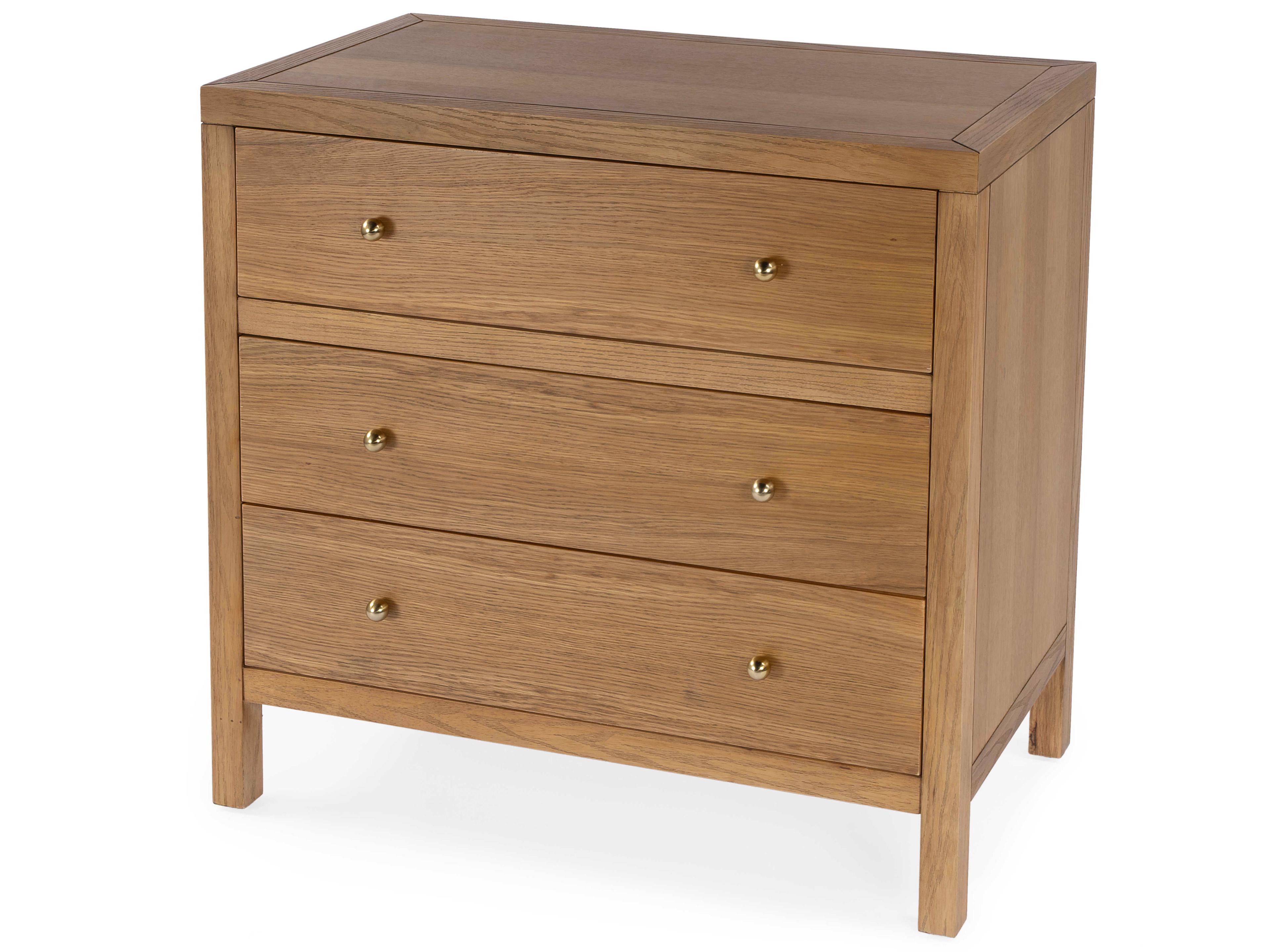Nora 3-Drawers Oak Wood Dresser