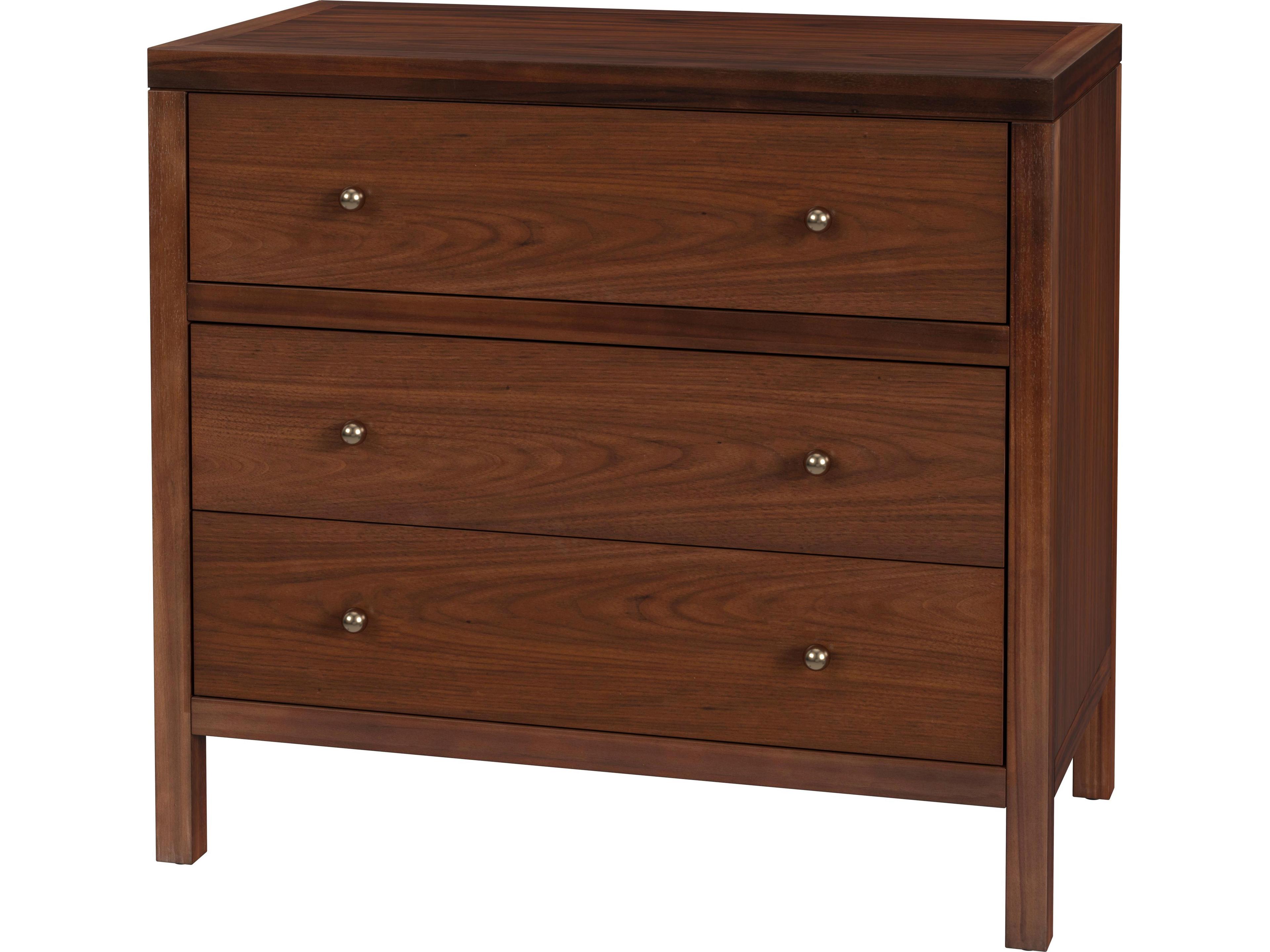 Nora 3-Drawers Brown Acacia Wood Dresser
