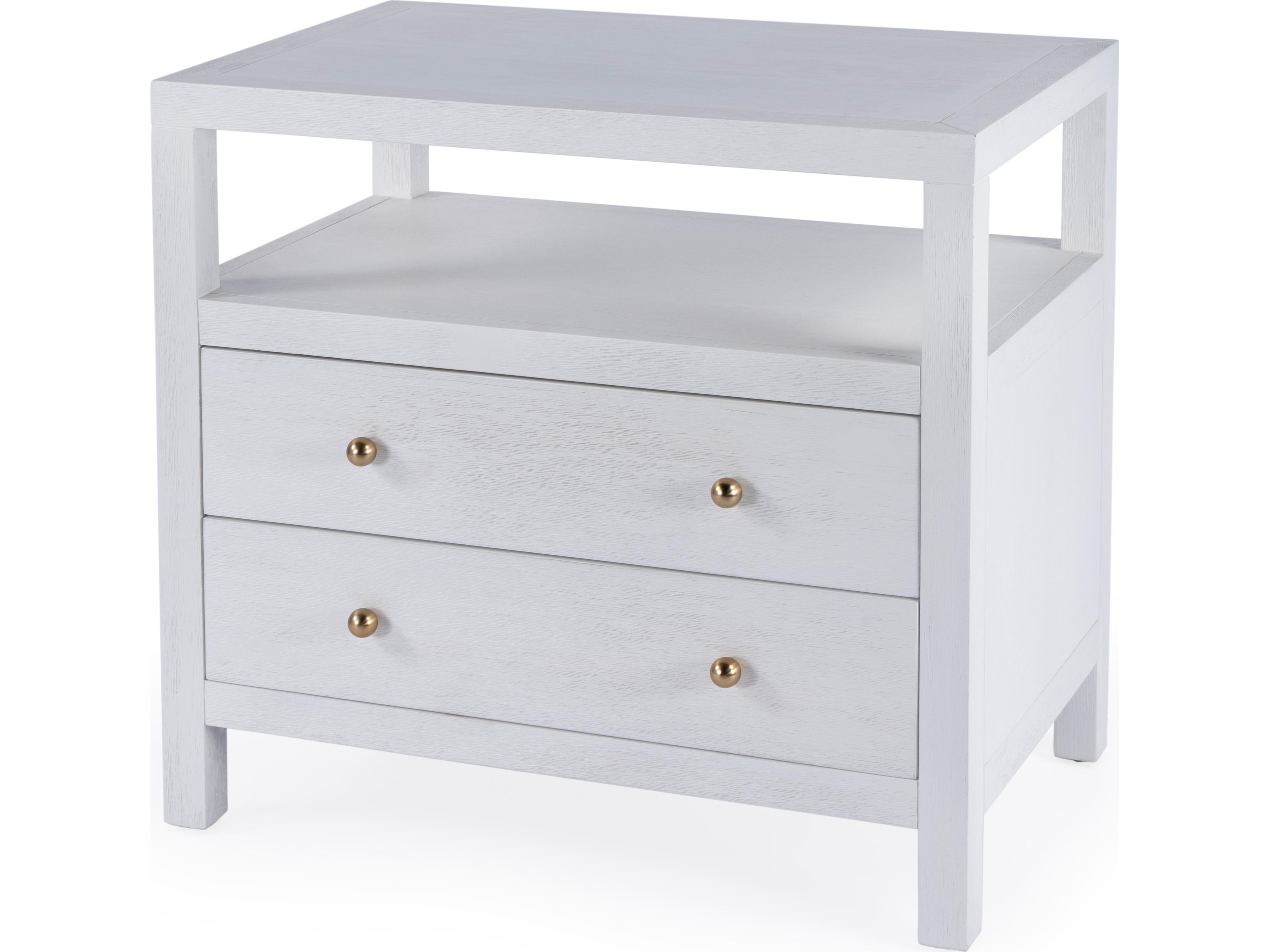 Specialty Company Nora 2-Drawer Nightstand with Open Shelf in White