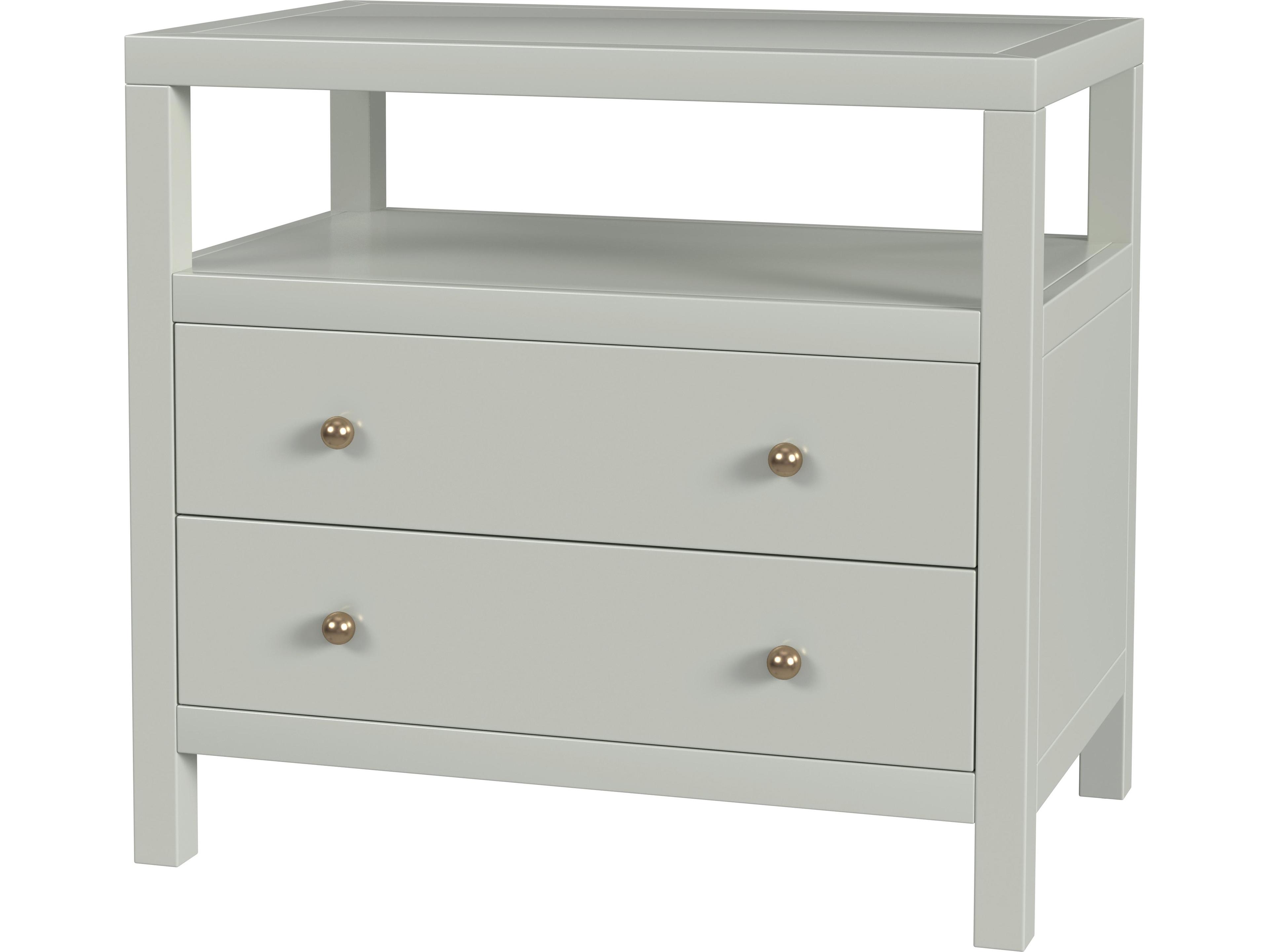 Nora 2-Drawers Acacia Wood Nightstand