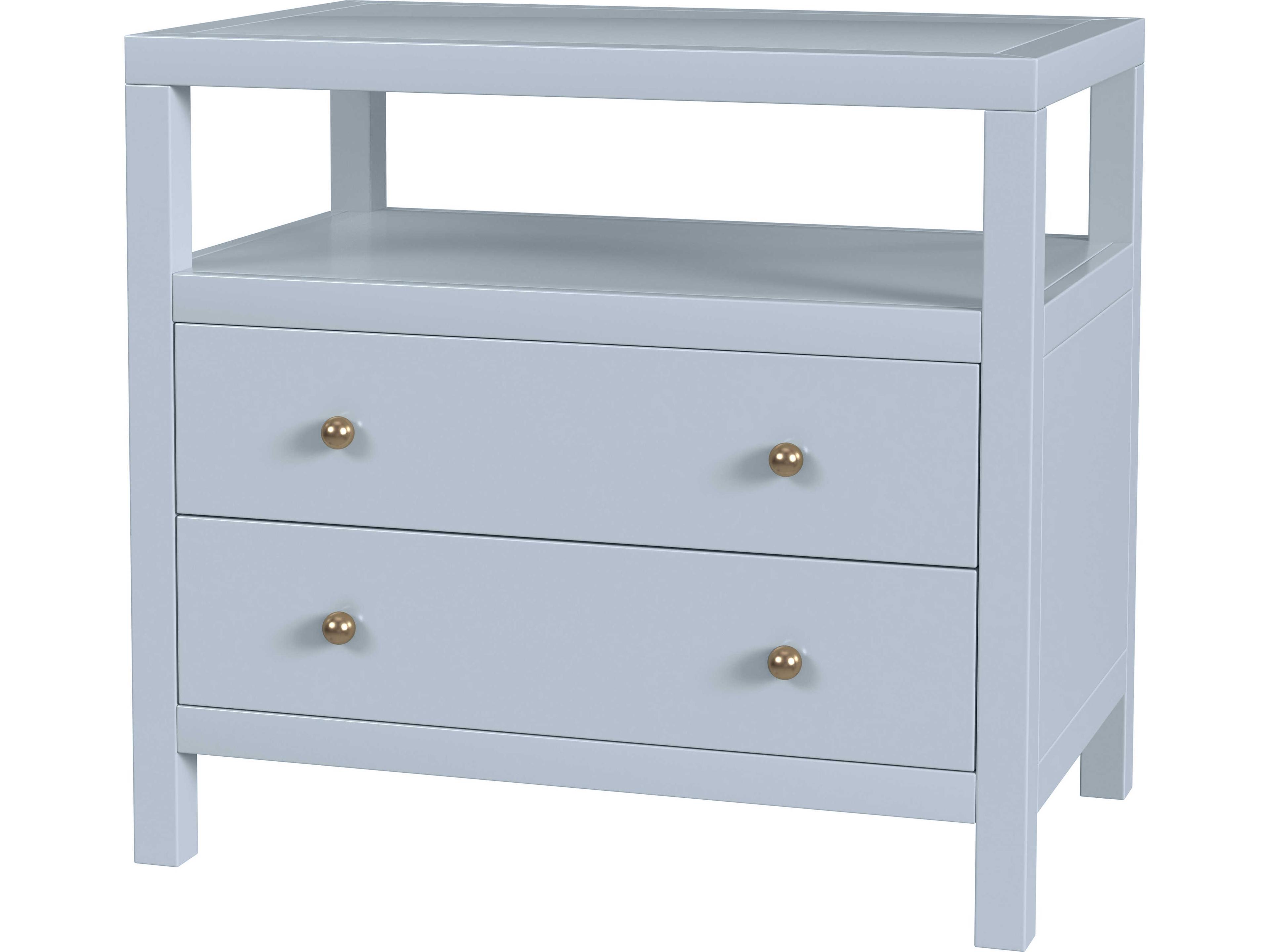 Nora 2-Drawers Acacia Wood Nightstand