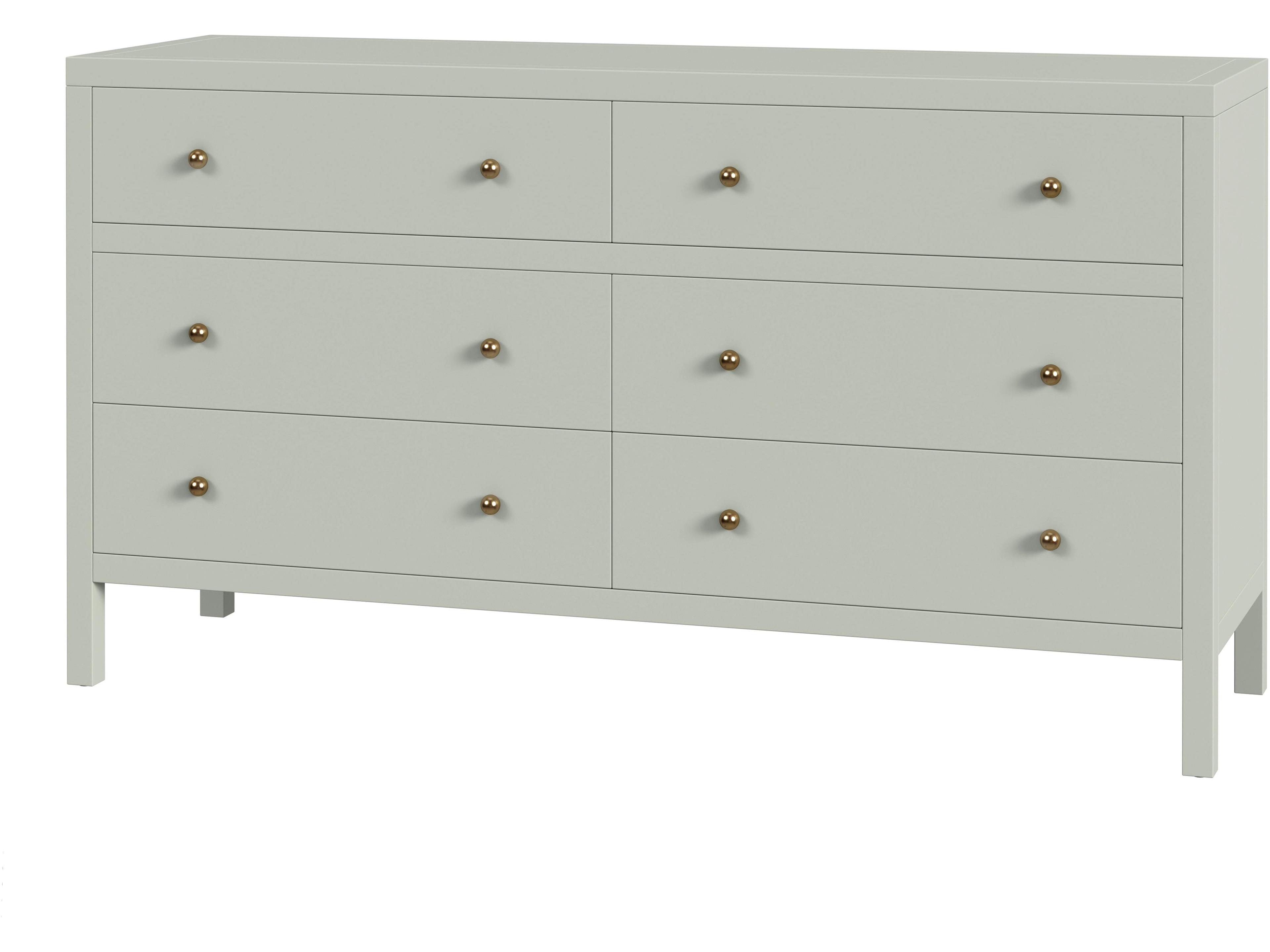Nora 6-Drawers Acacia Wood Double Dresser