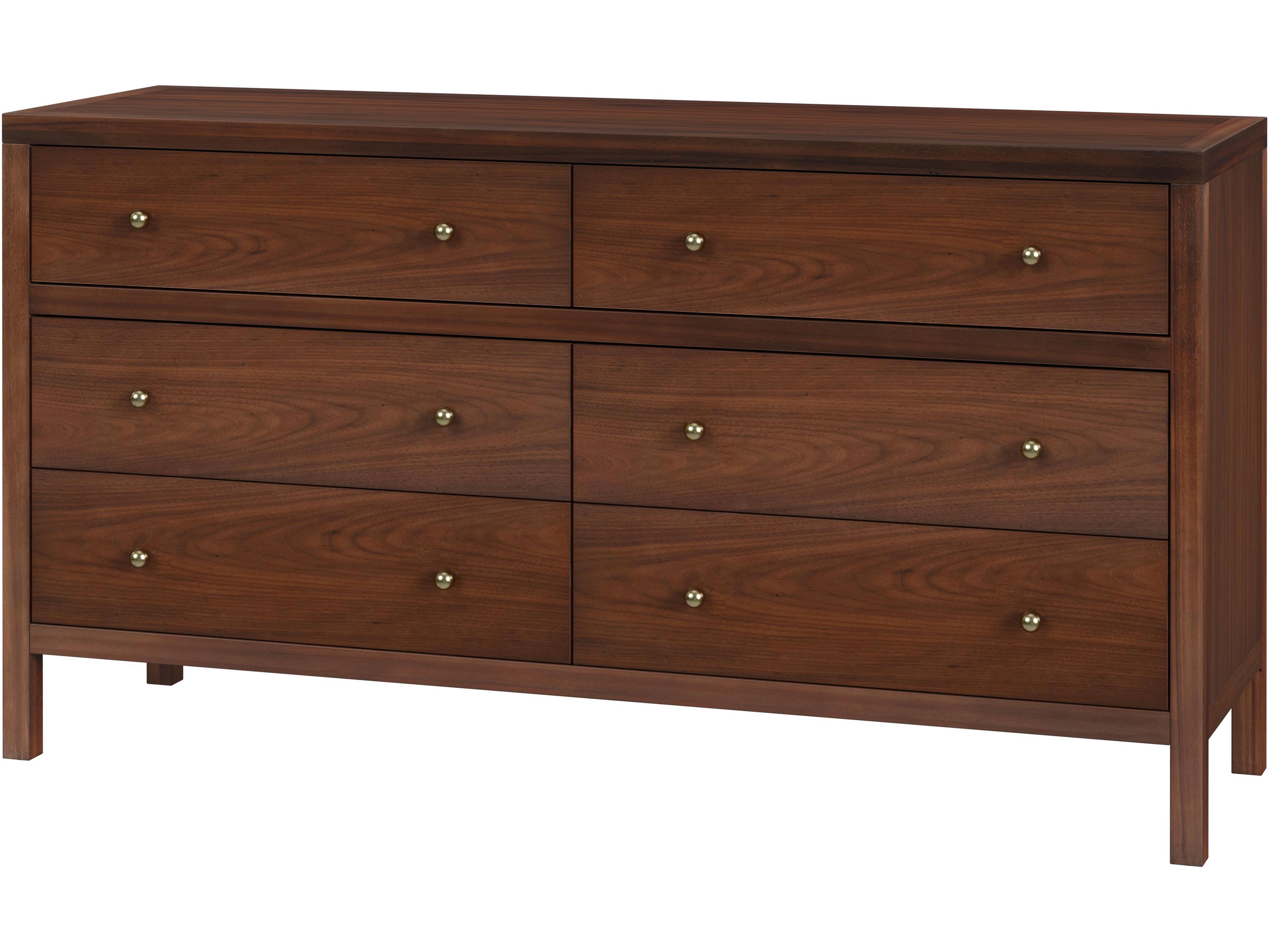 Nora Walnut 6-Drawer Dresser with Soft-Close Glides