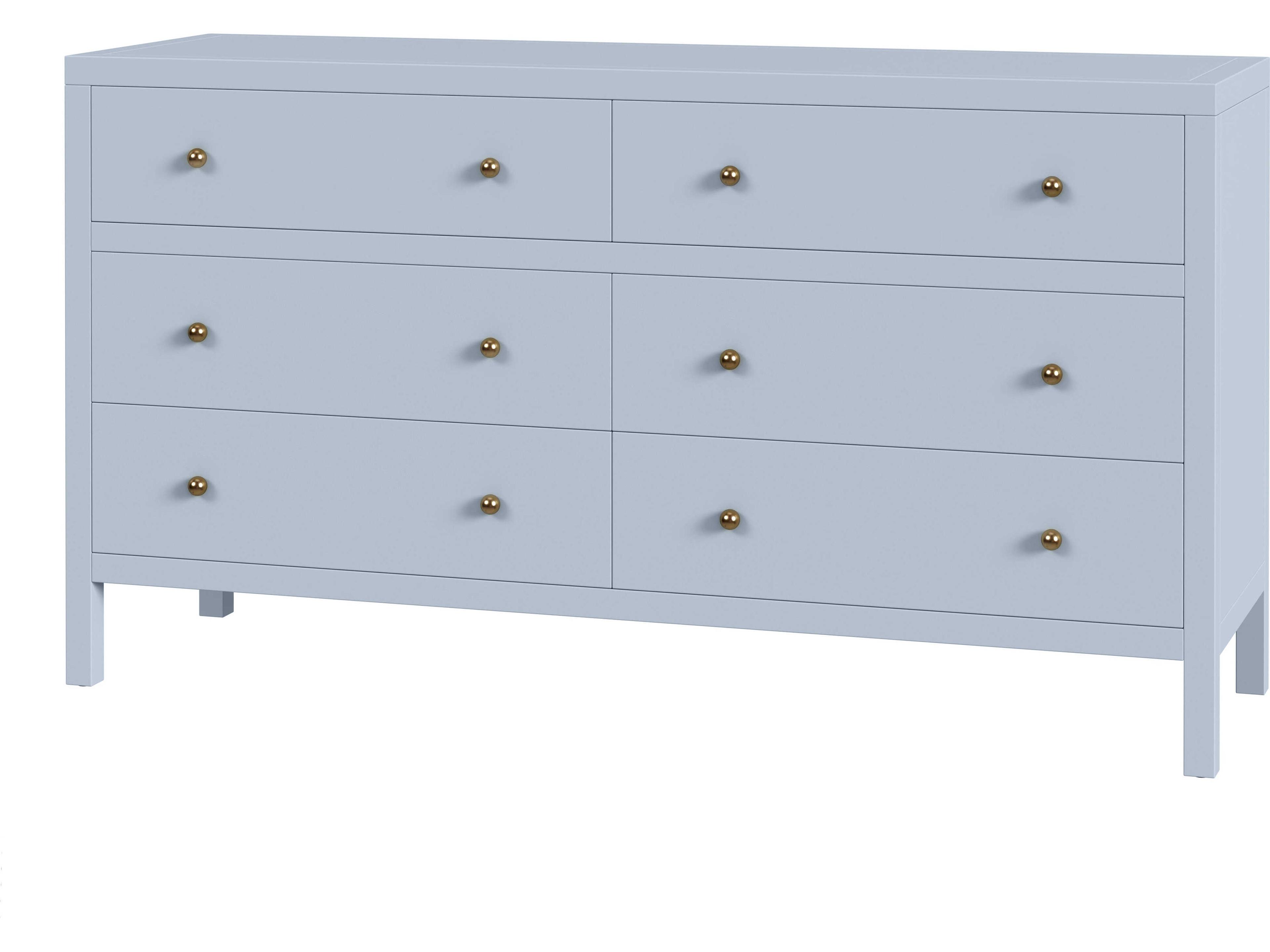 Nora 6-Drawers Acacia Wood Double Dresser