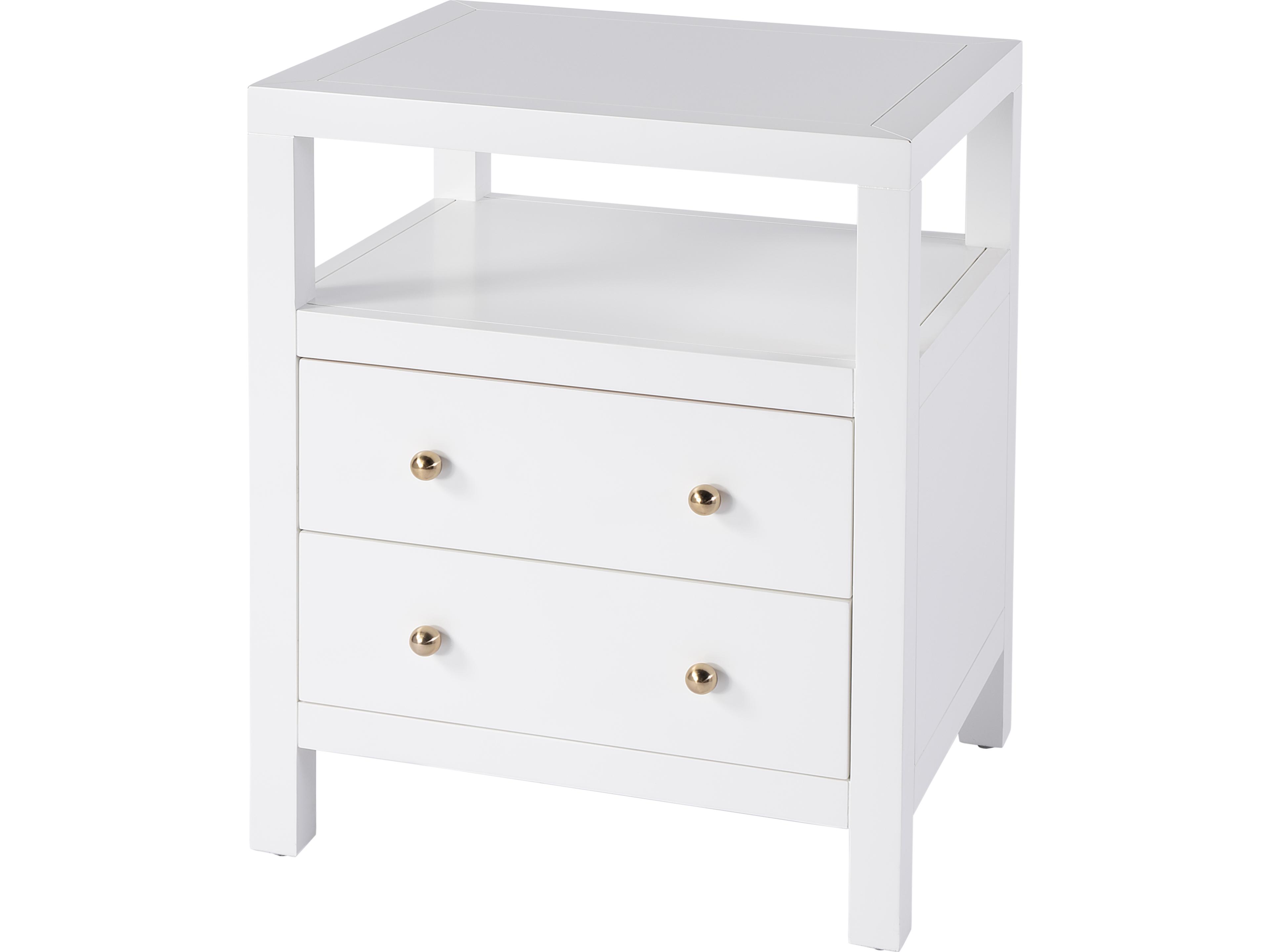 Nora 2-Drawers Acacia Wood Nightstand