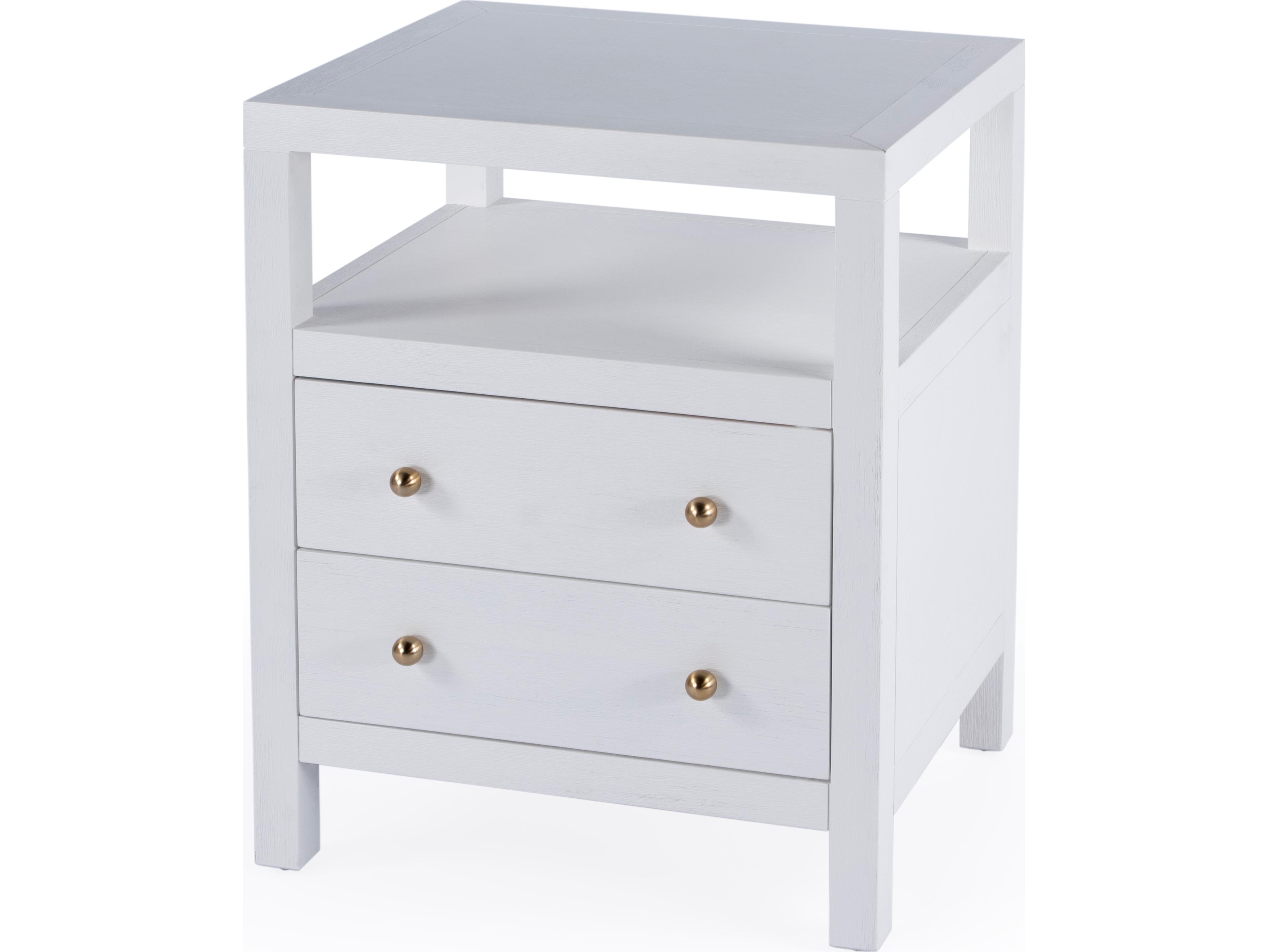 Nora 2-Drawers Acacia Wood Nightstand
