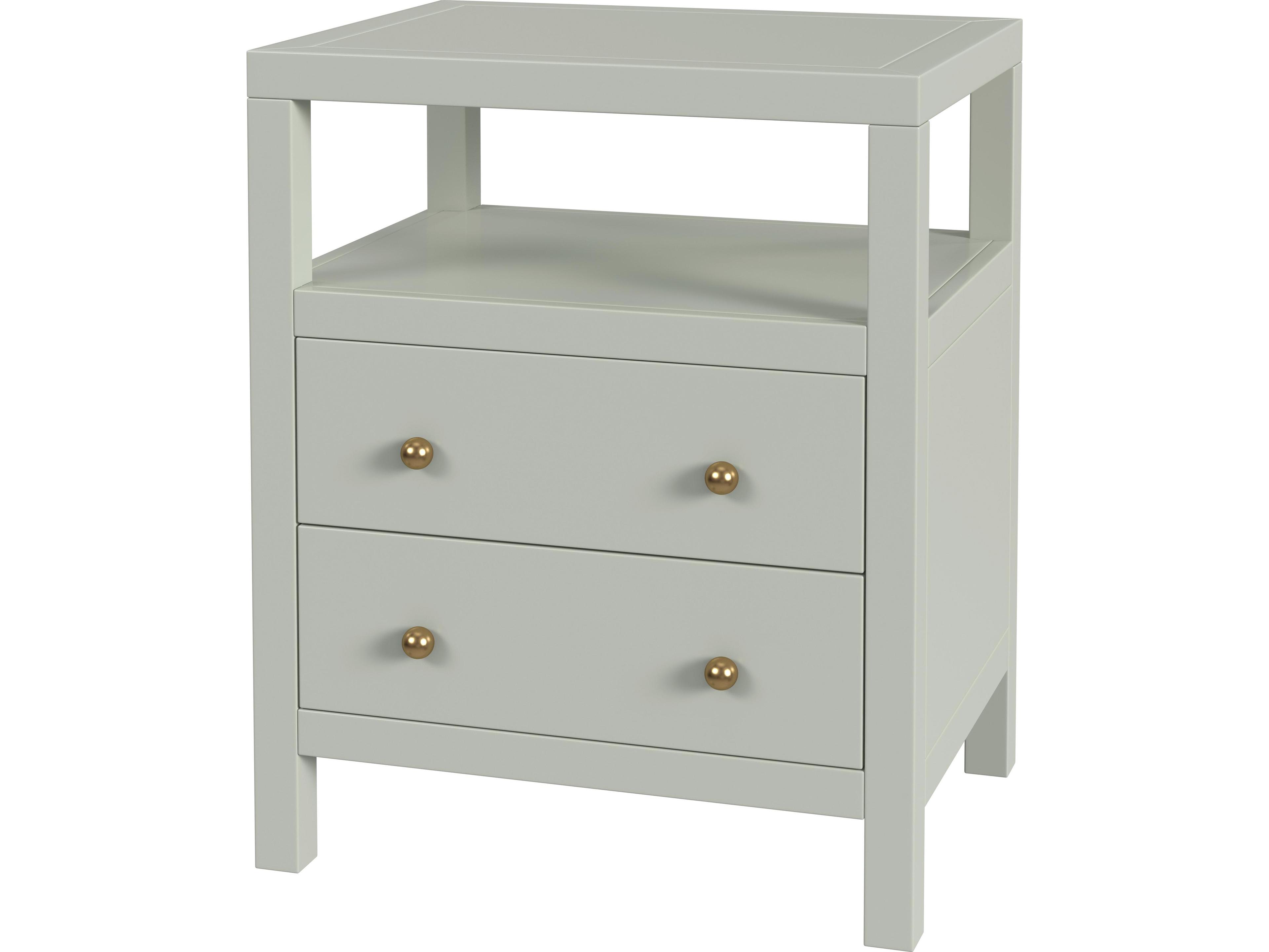 Nora 2-Drawers Acacia Wood Nightstand
