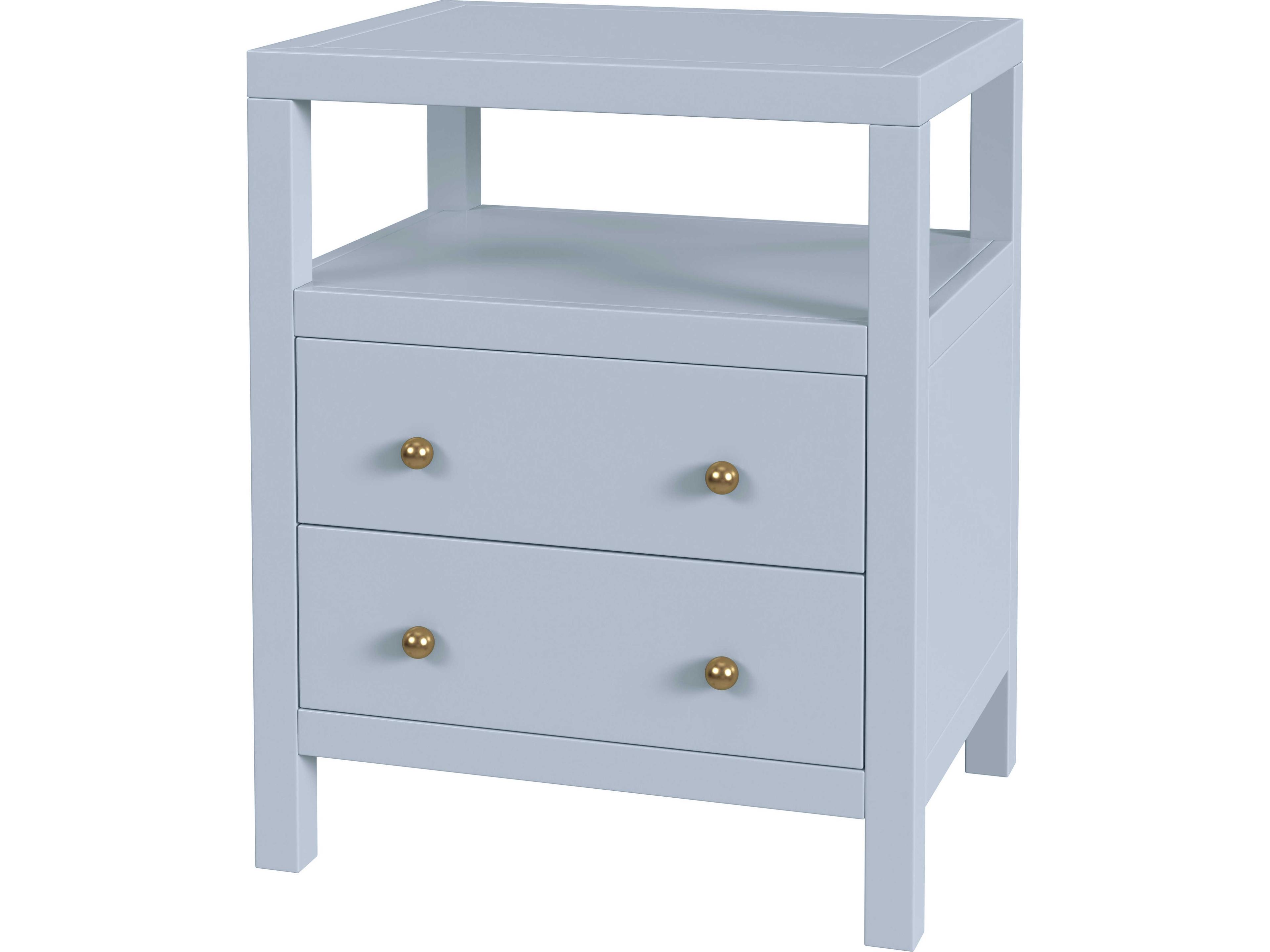 Nora 2-Drawers Acacia Wood Nightstand