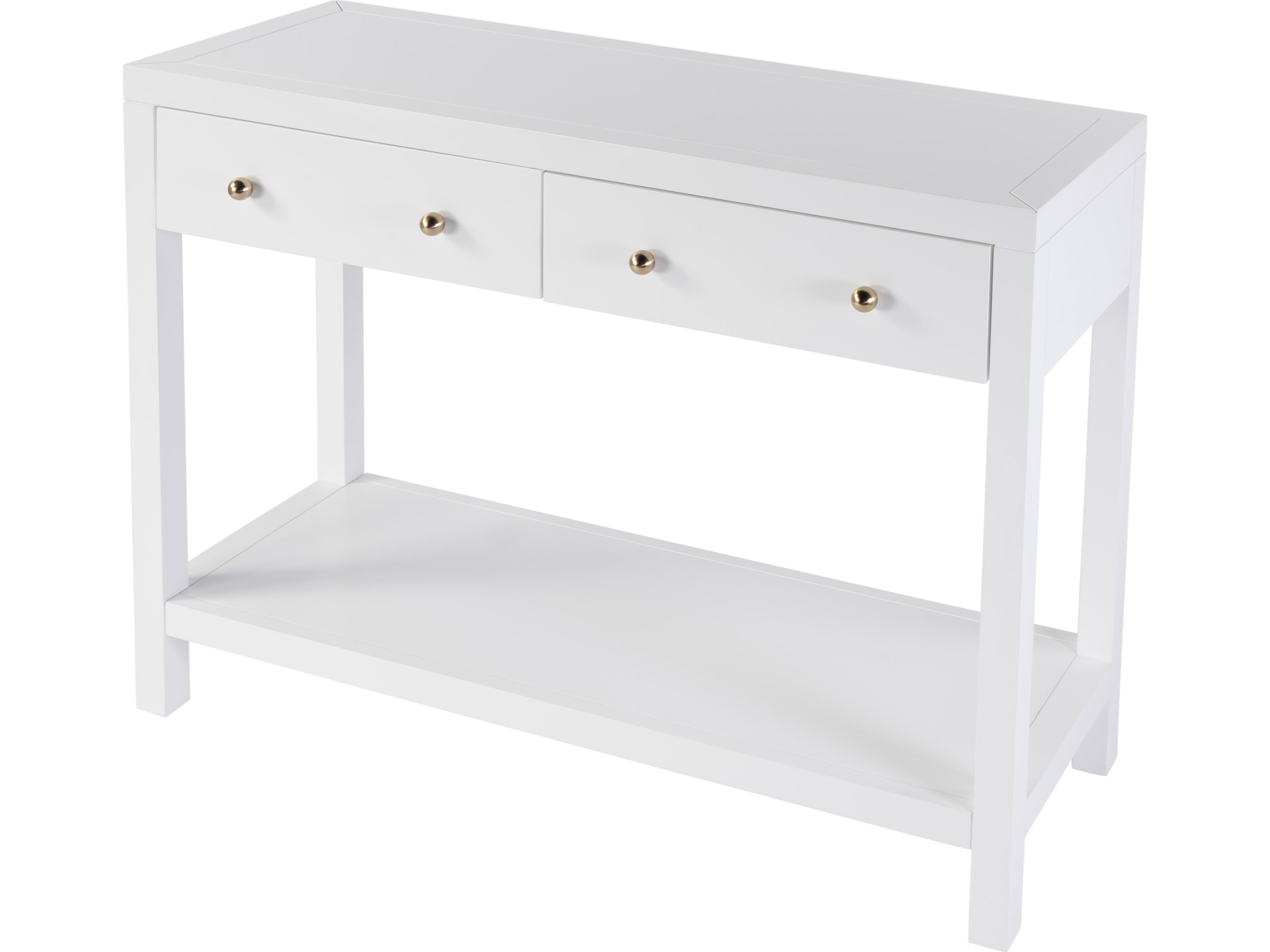 Nora Rectangular Wood Smooth White Console Table