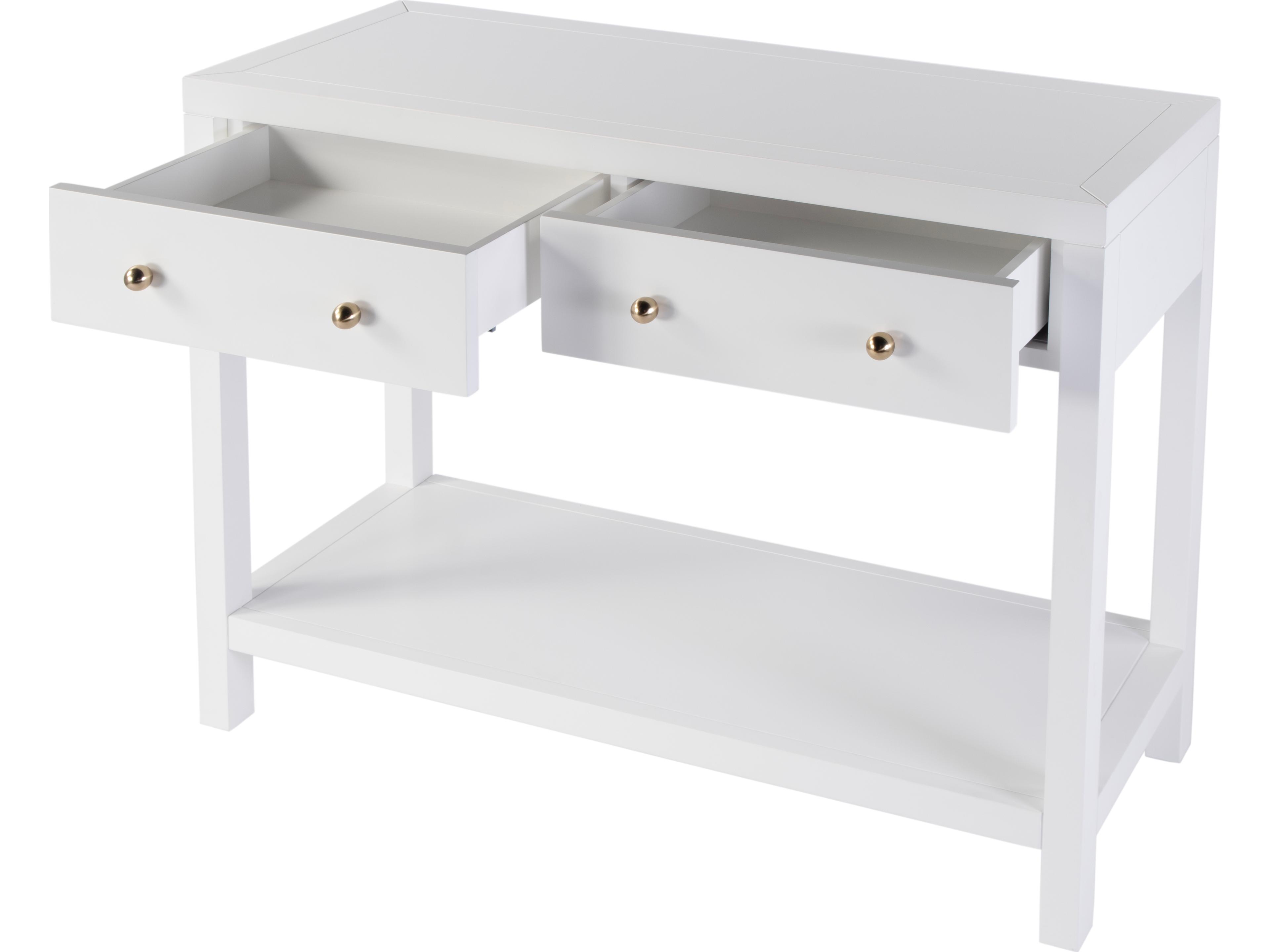 Butler Nora Rectangular Wood Smooth White Console Table