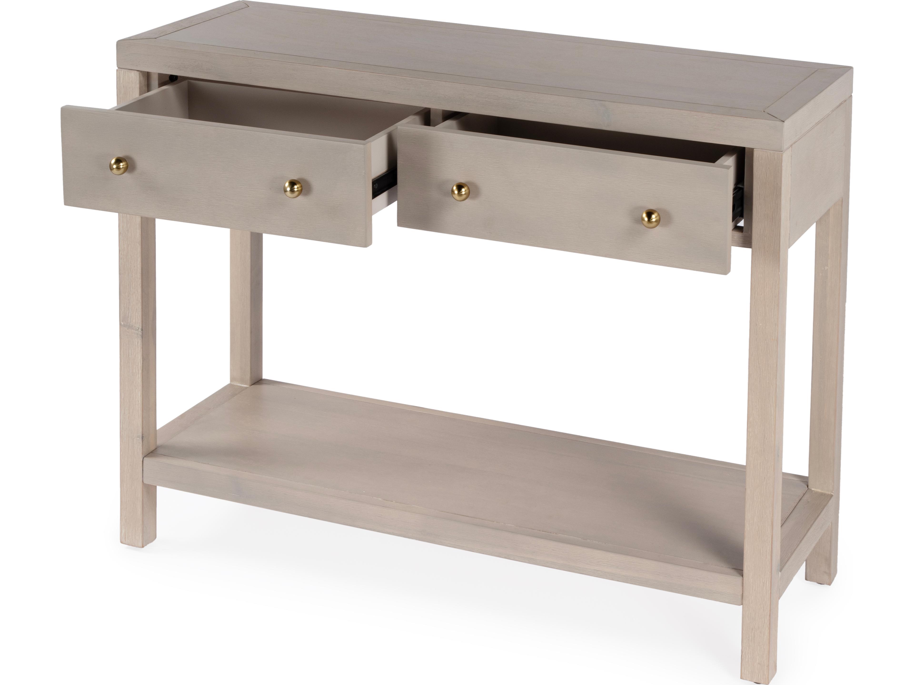 Butler Nora Rectangular Wood Antique Taupe Console Table
