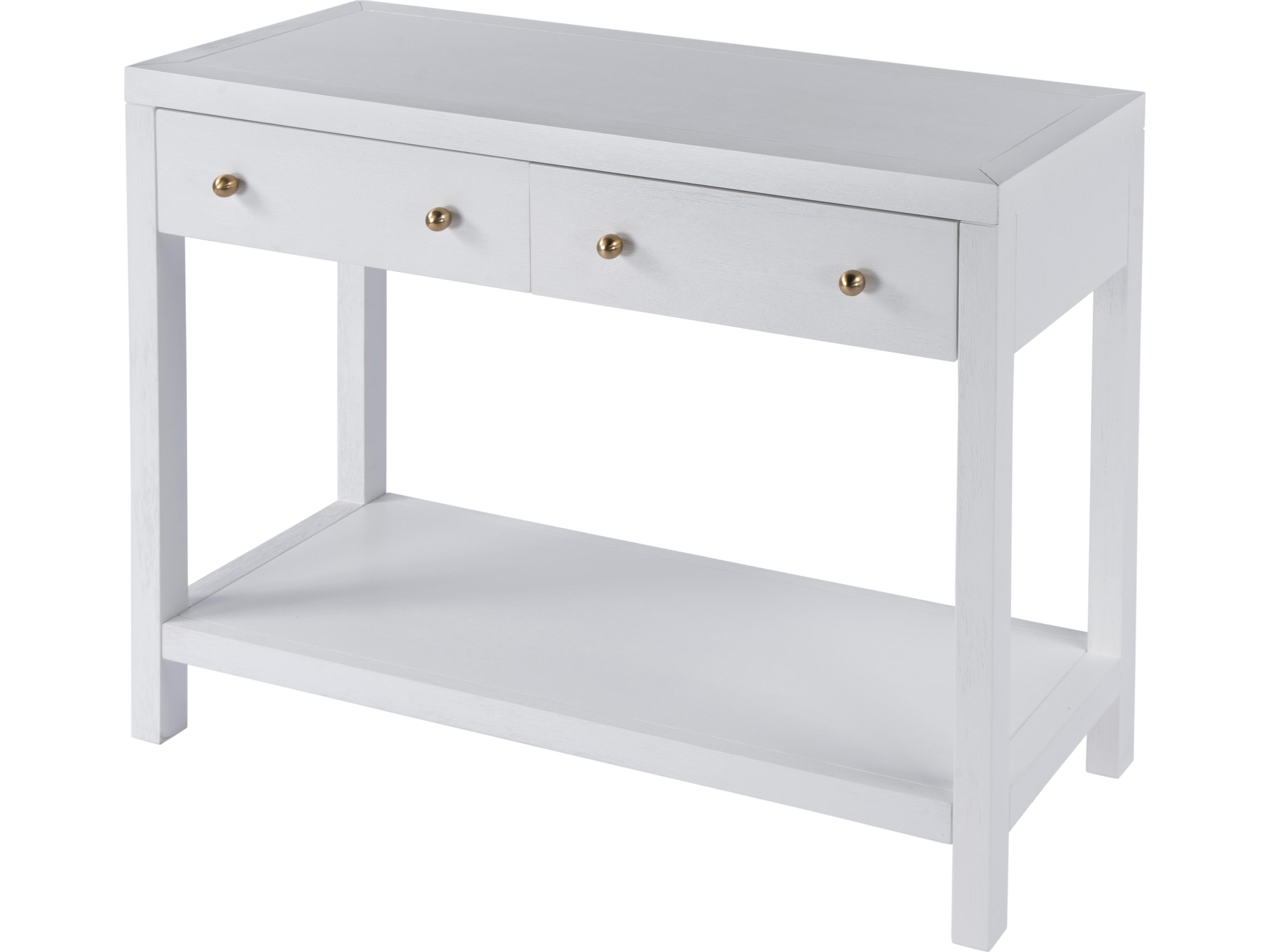 Nora Rectangular Wood White Console Table