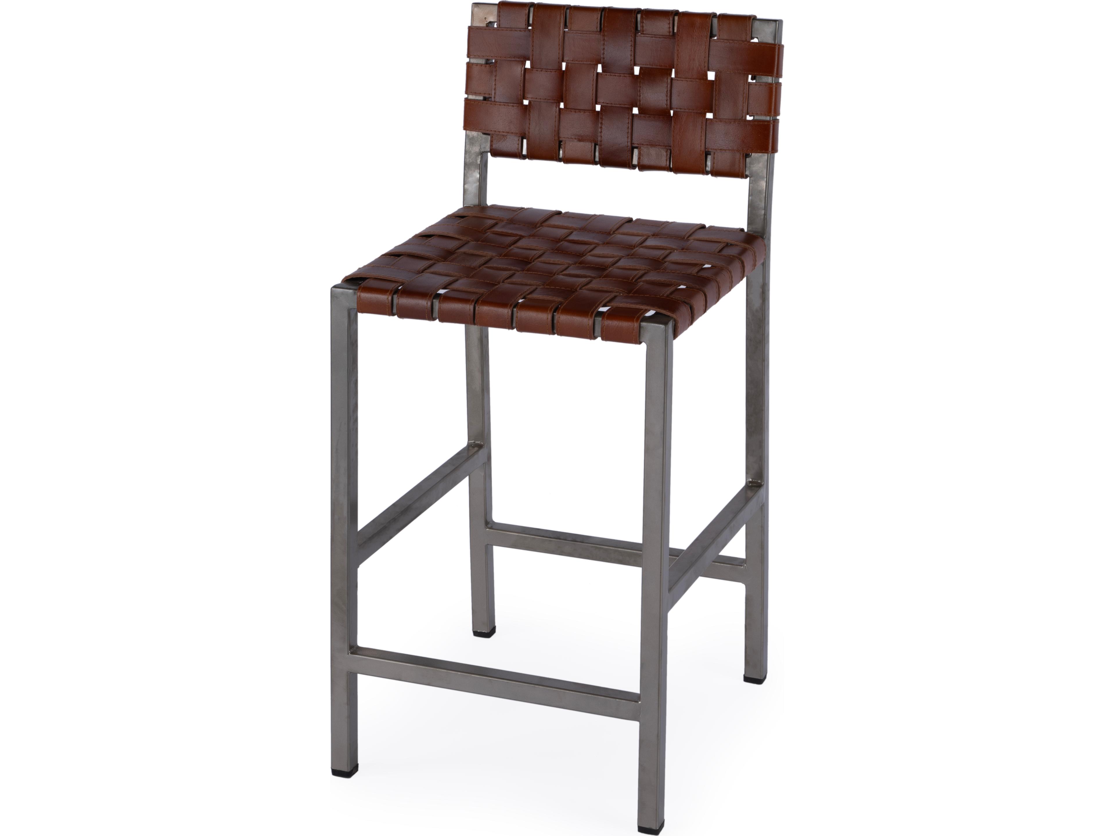 Bromley Brown Leather Counter Stool