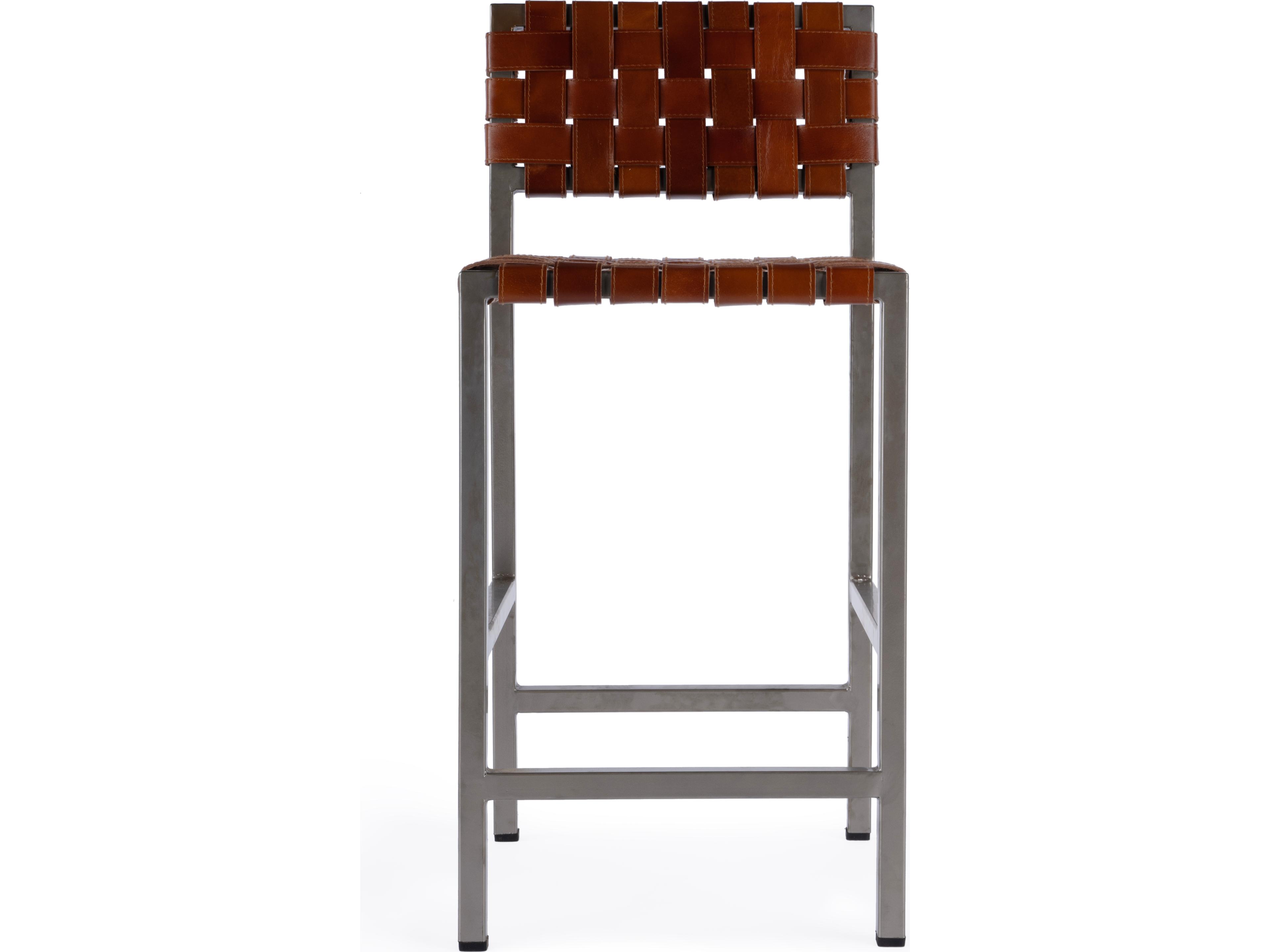 Butler Bromley Brown Leather Counter Stool