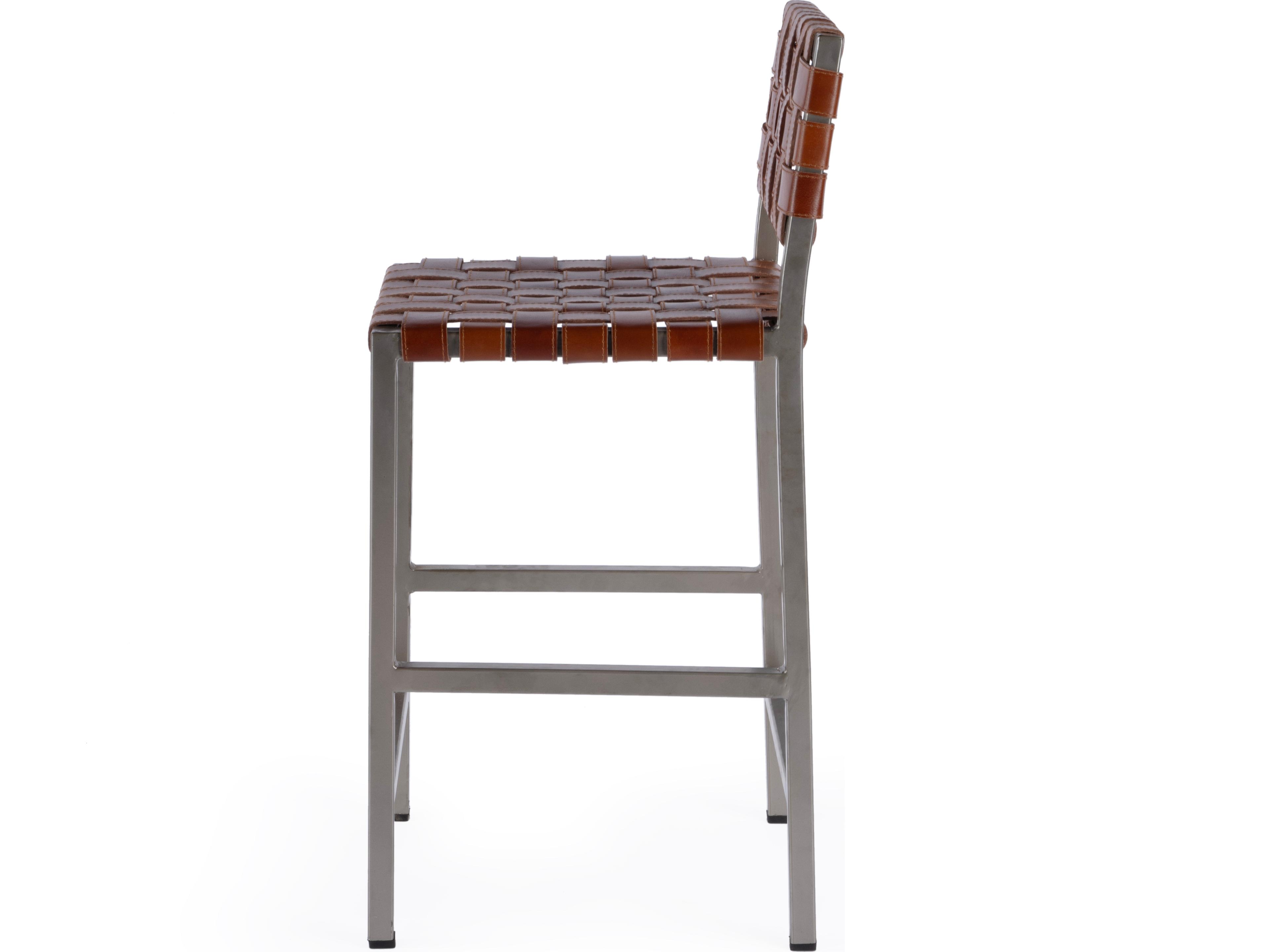 Butler Bromley Brown Leather Counter Stool