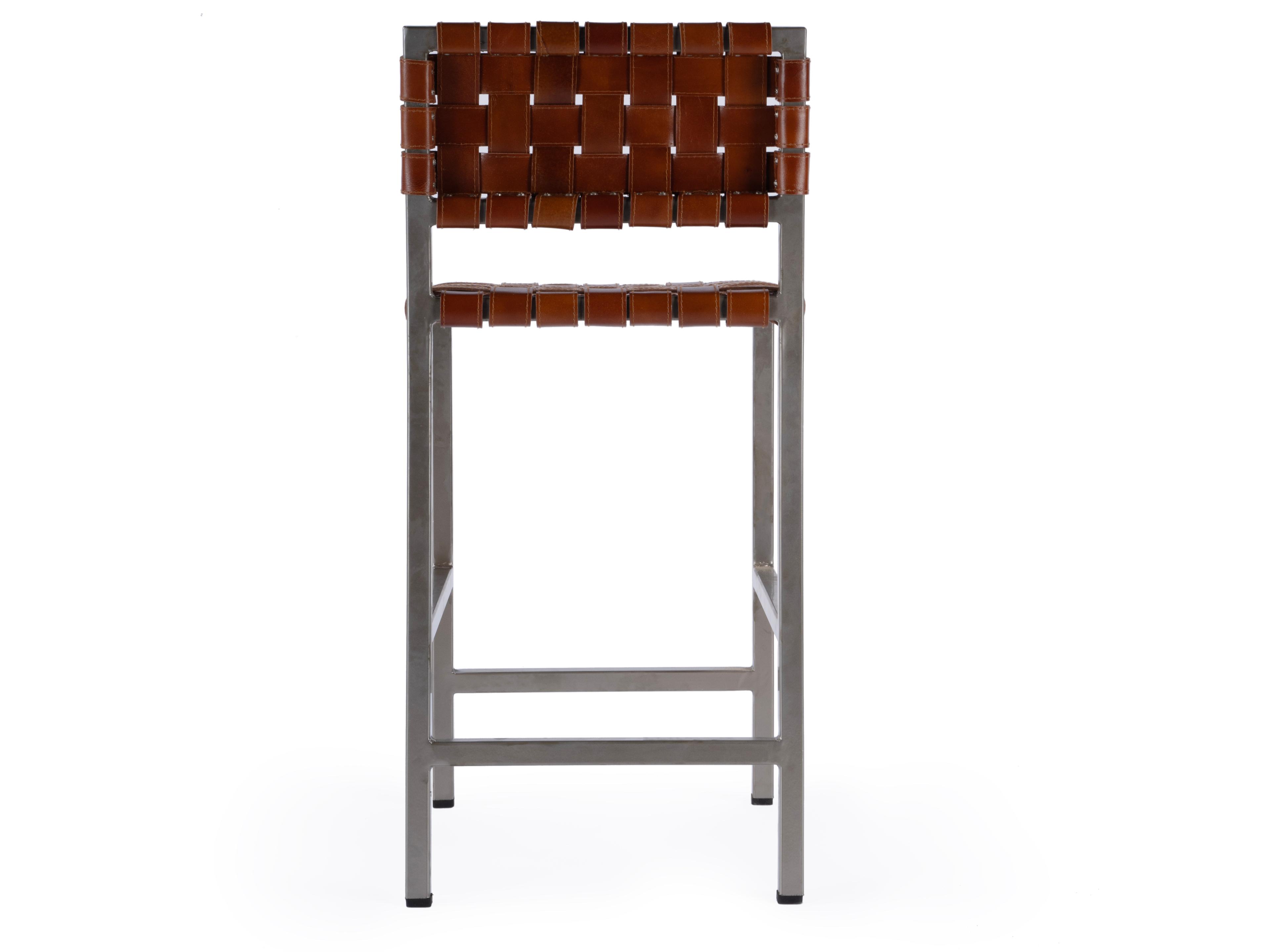 Butler Bromley Brown Leather Counter Stool