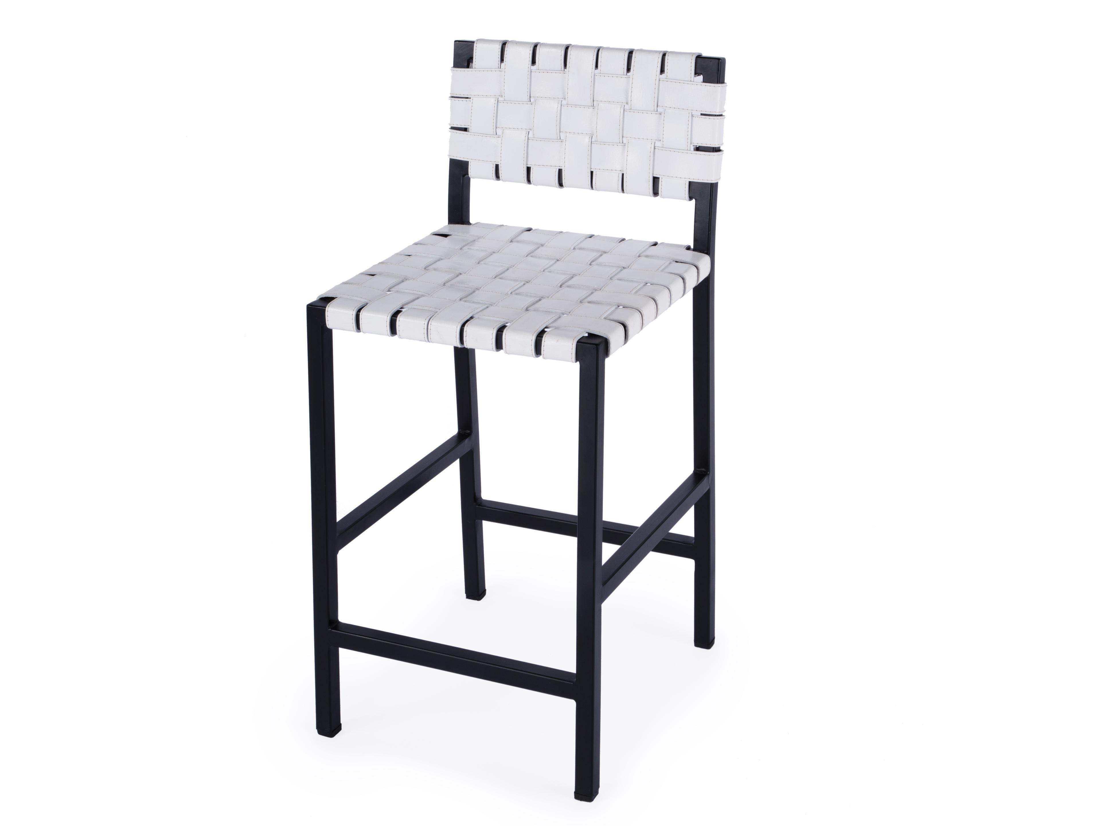 Butler Bromley White Leather Counter Stool