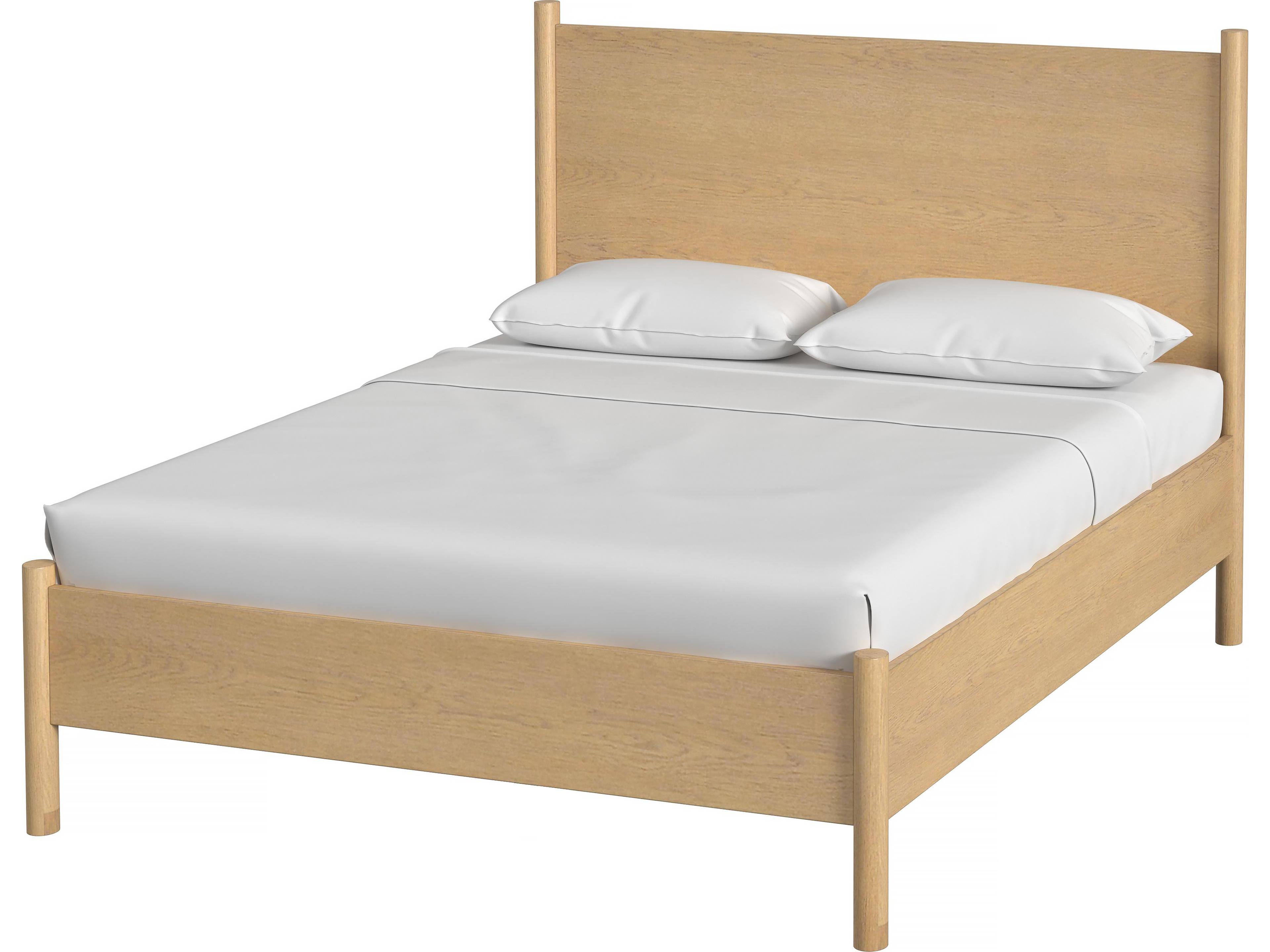 Lennon Light Natural Wood Mahogany Queen Platform Bed