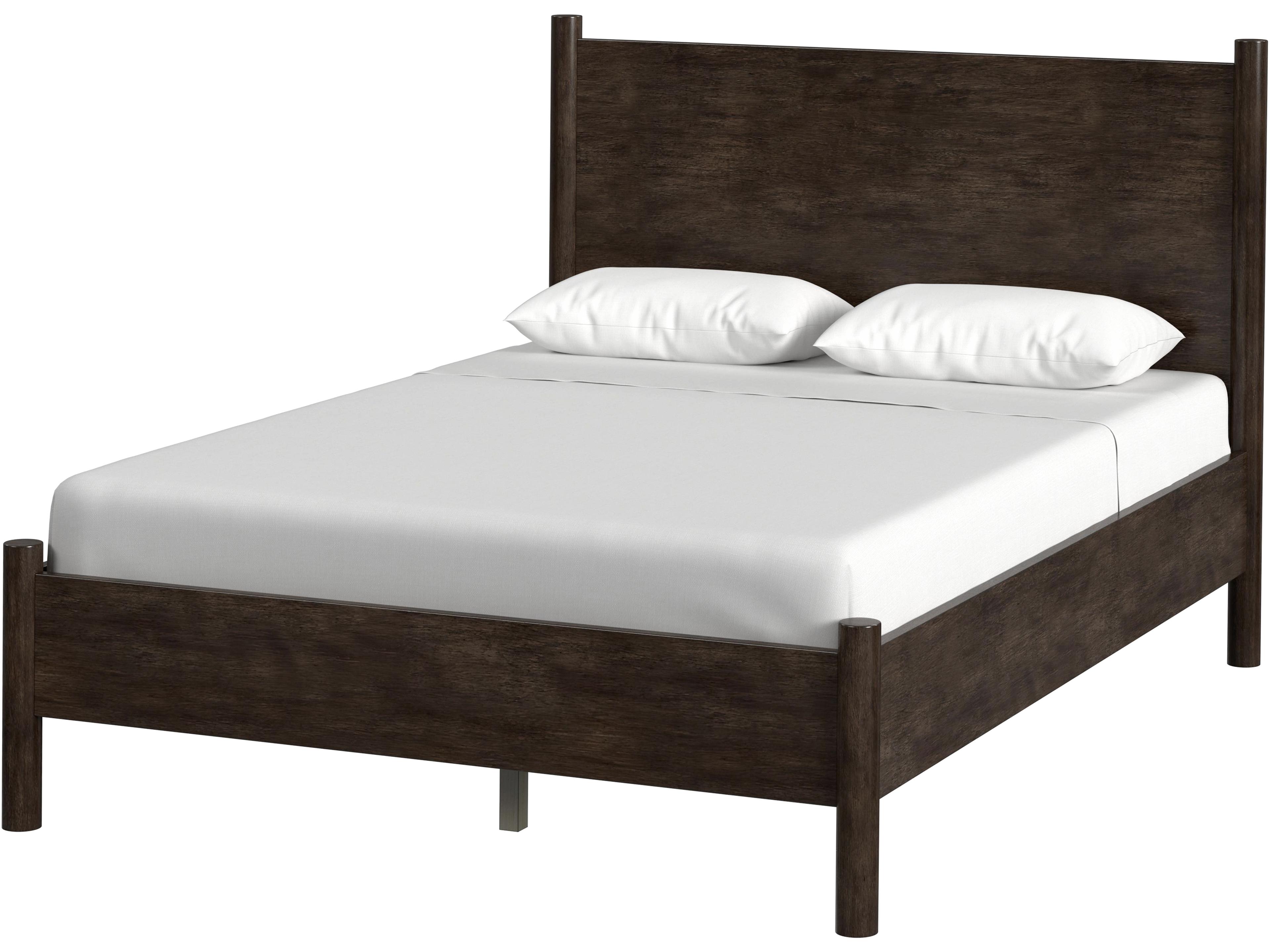 Lennon Soft Brown Mahogany Wood Queen Platform Bed