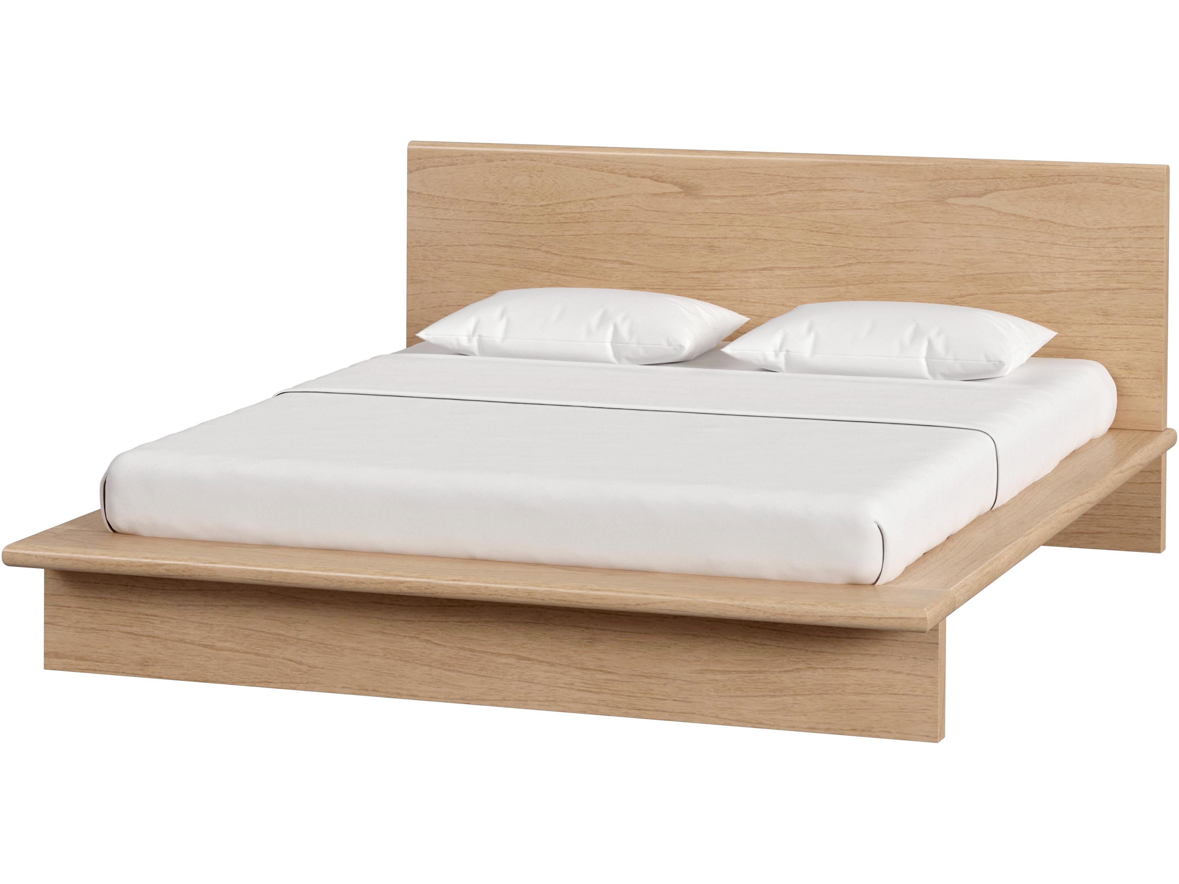 Halmstad Blonde Oak Natural Mindi Wood King Platform Bed