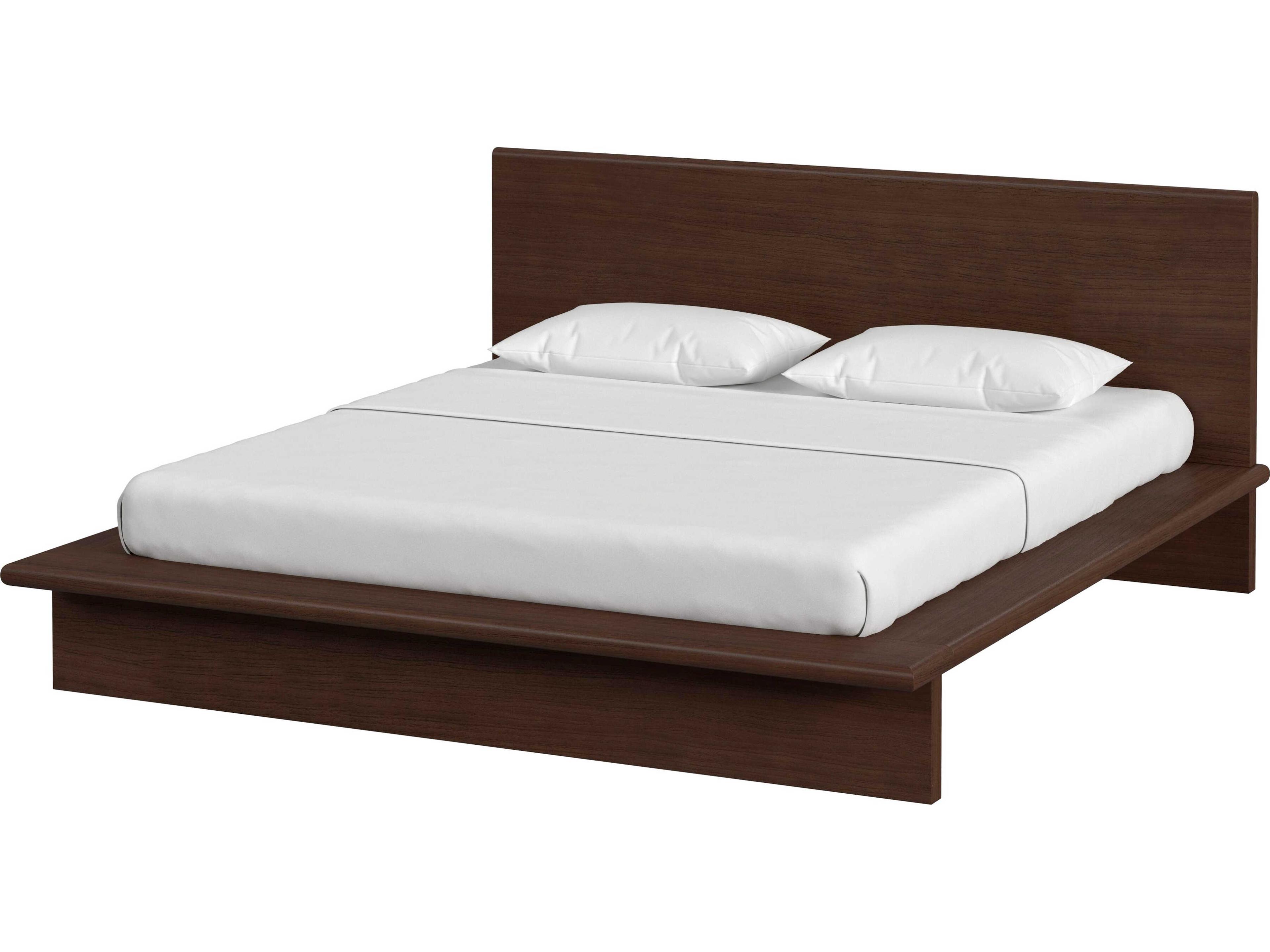 Halmstad Brown Solid Wood King Platform Bed